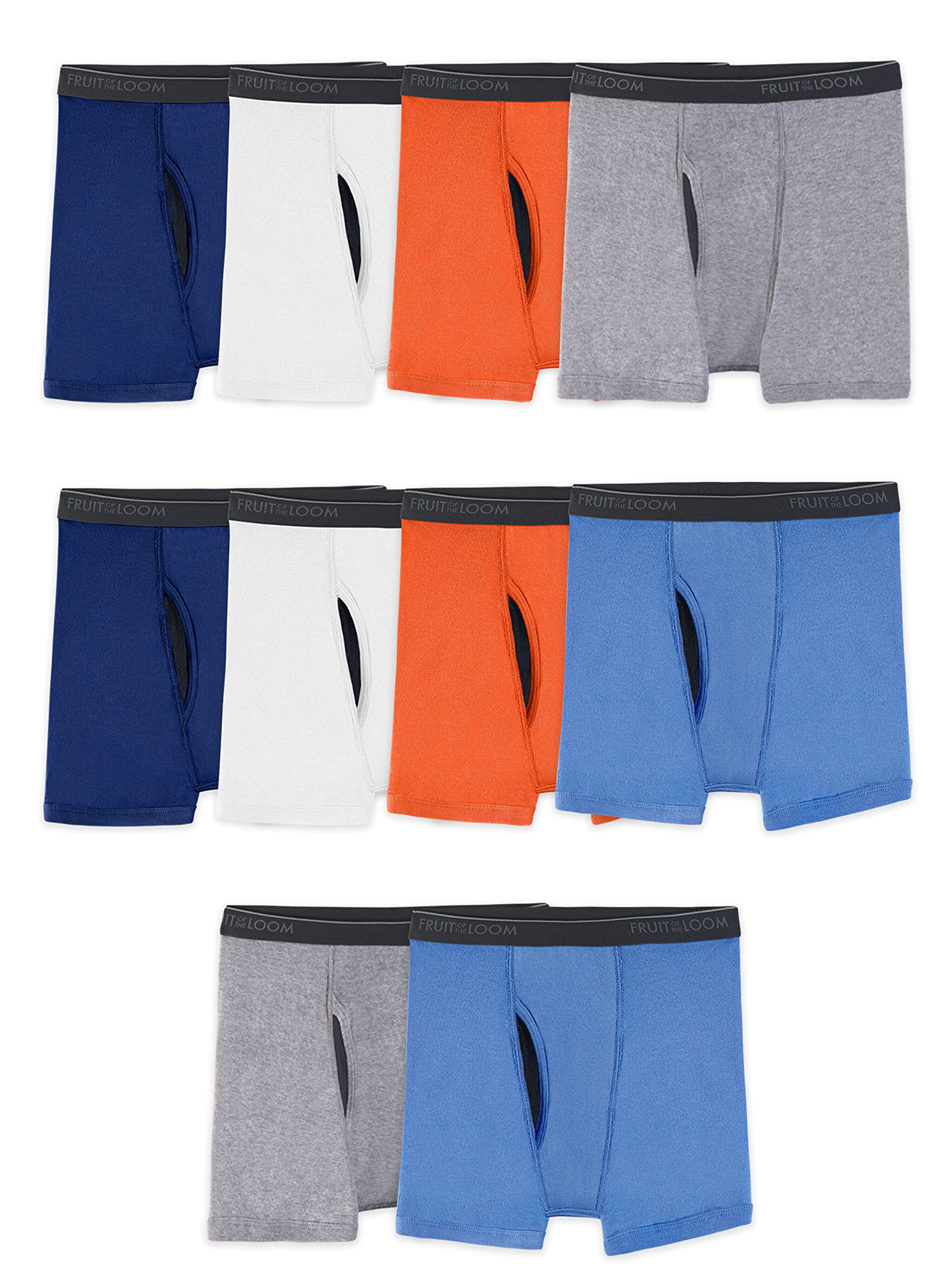 Fruit of the Loom Boys' Tag Free Cotton Boxer Briefs - Soft Breathable Underwear for Kids - Perfect for School, Sports & Everyday Comfort