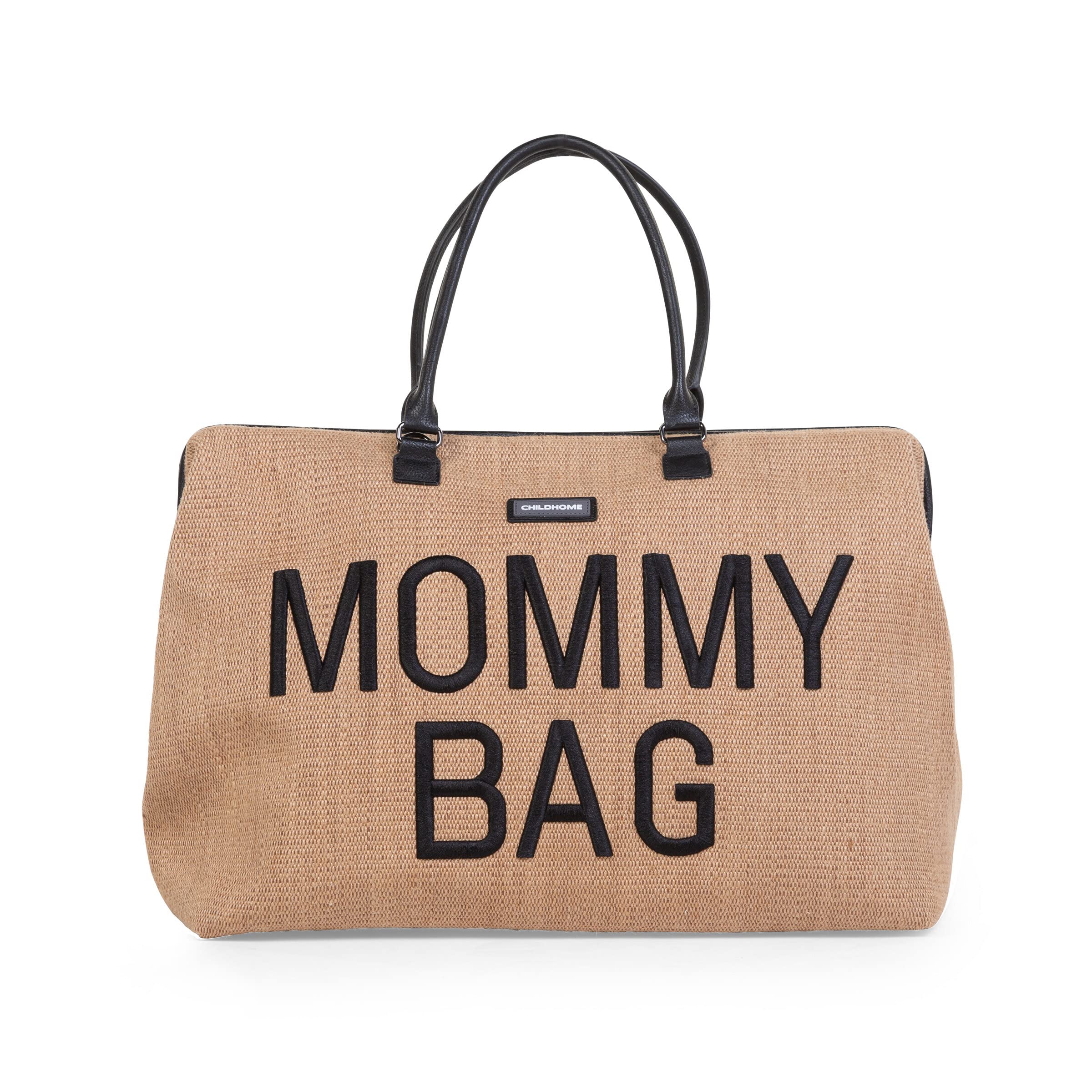 Childhome The Original Mommy Bag - Large Baby Diaper Bag & Hospital Bag for Moms, Spacious Tote for Travel & Pregnancy Essentials (Raffia Natural) | Perfect for Hospital Visits, Baby Outings & Everyday Use
