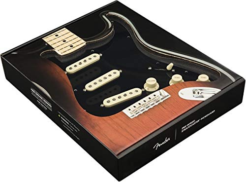 Fender Original 57/62 Prewired Stratocaster Pickguard - 3-Ply Black Electric Guitar Pickup Replacement for Strat - Perfect for Vintage Tone & DIY Guitar Upgrades