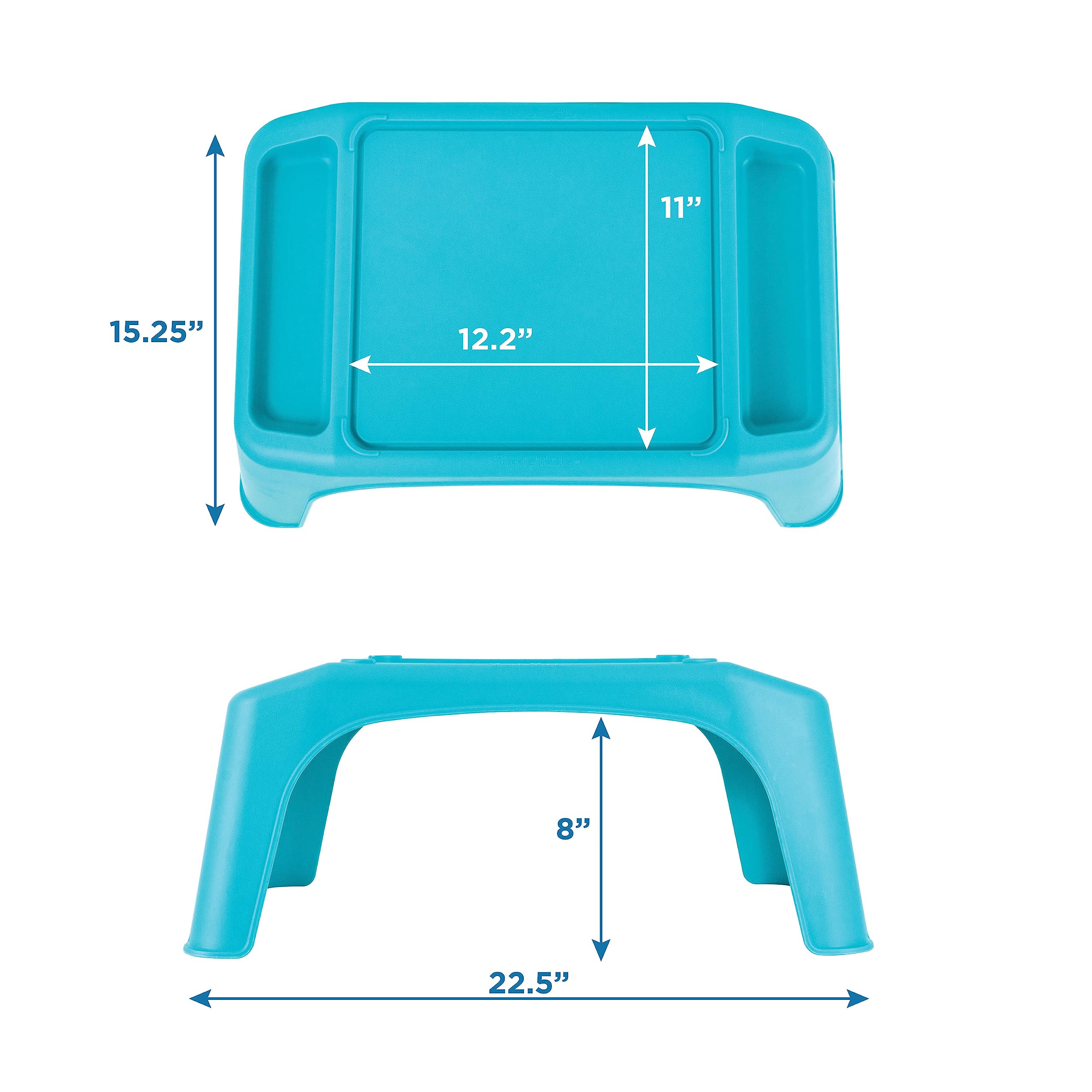 LAPGEAR Kids Lap Desk with Storage - Portable Turtle Table for Snacks, Play, Learning & Sensory Activities - Flexible Seating for Classroom, Homeschool & Travel - Blue (Style 20103) | Perfect for Remote Learning, Road Trips & Indoor Playtime