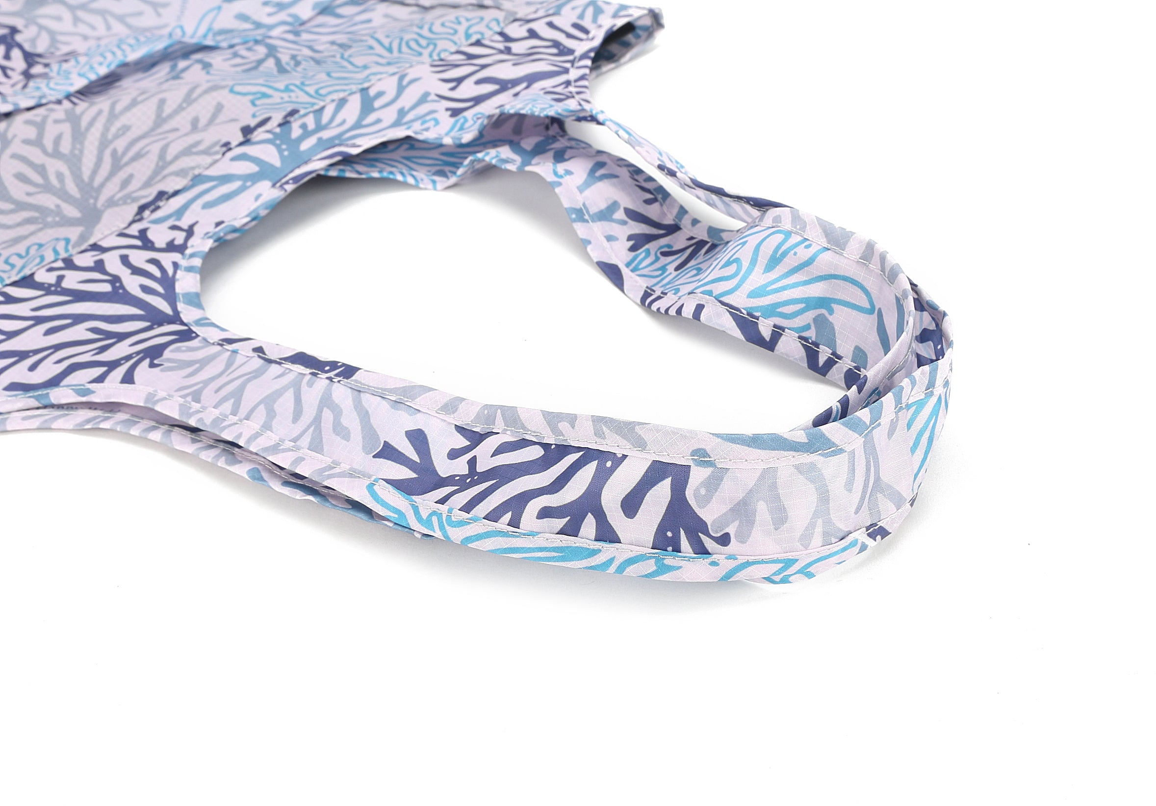Foldable Reusable Shopping Bag - Jacqueline Coral Blue Tote for Groceries, Beach, Travel & Daily Use | Eco-Friendly & Lightweight