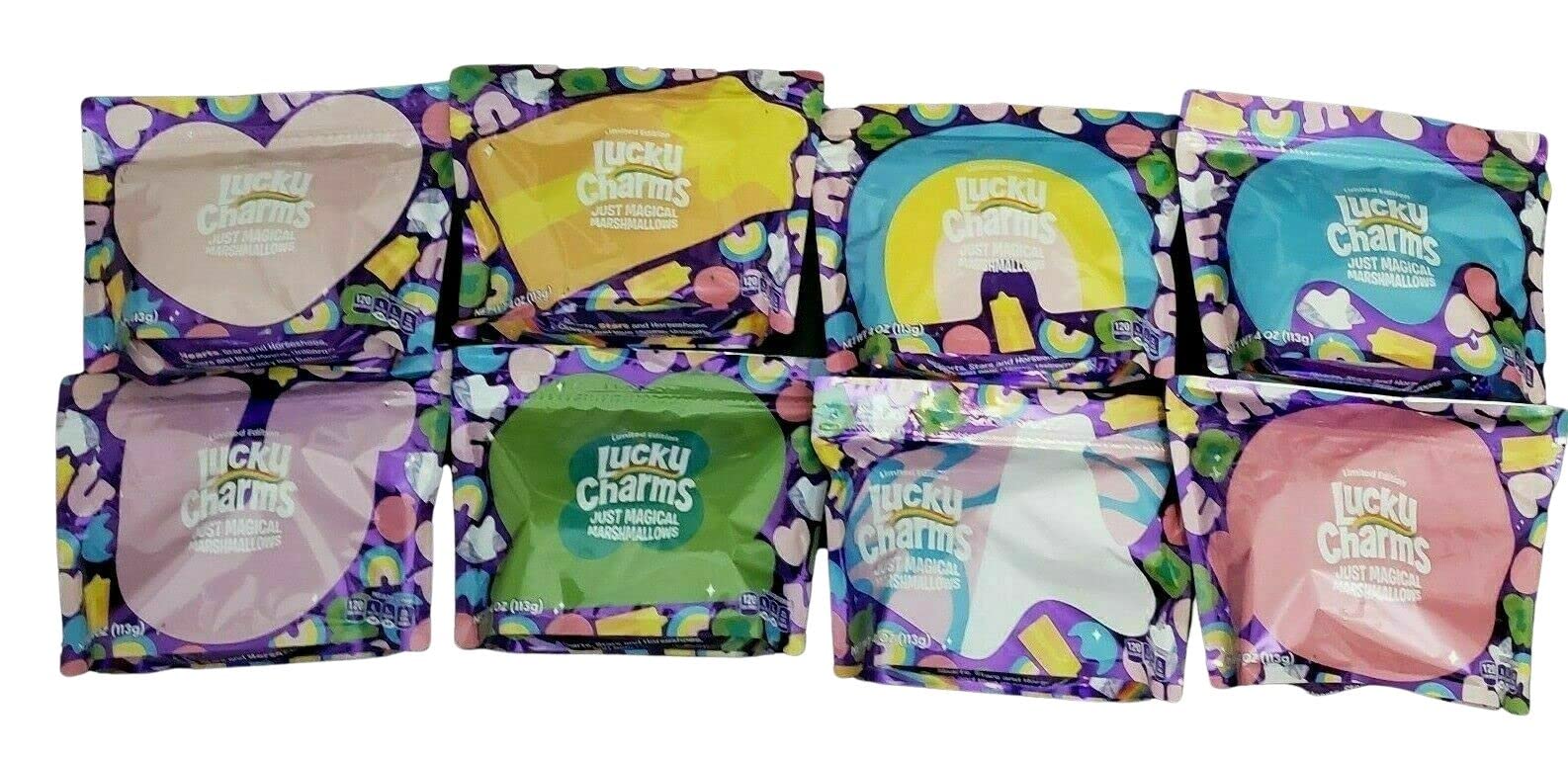 Lucky Charms 2021 Limited Edition Just Magical Marshmallows - 2 Pack (4 oz Each) - Marshmallow Only Cereal Toppers - Perfect for Baking, Desserts & Hot Chocolate Toppings