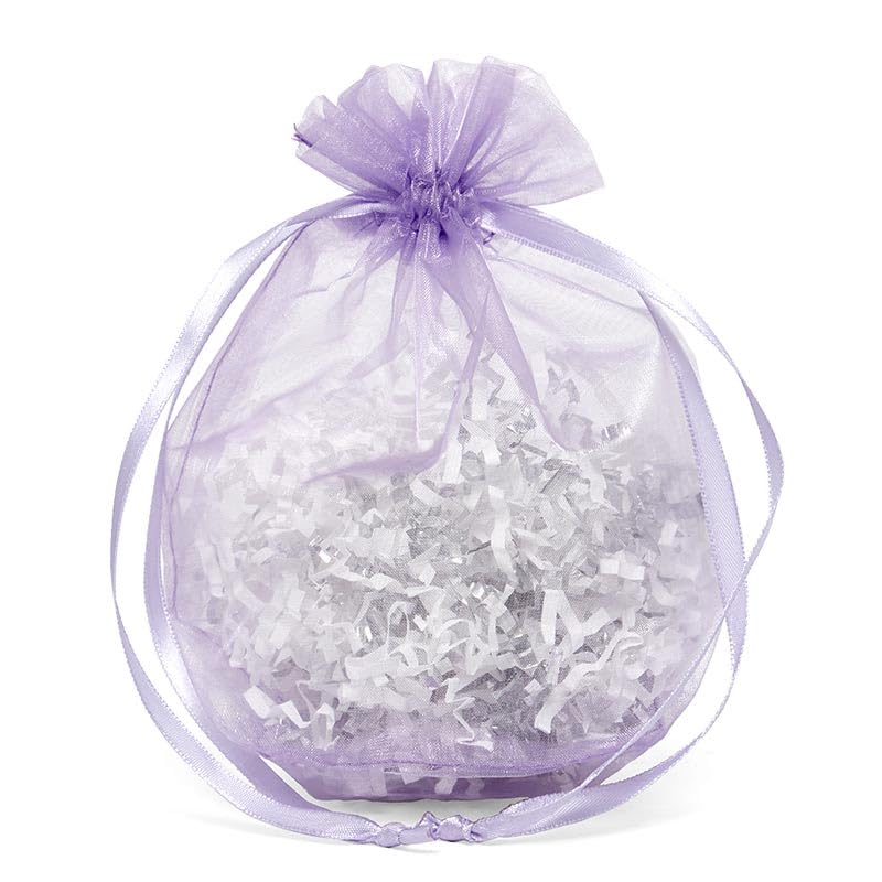 Lavender Organza Bags with Round Bottom - 30 Pack, 6.5