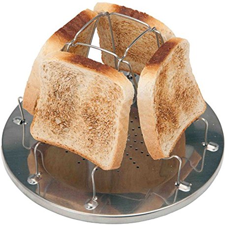 Wlauqueta 4-Slice Camping Toaster - Portable Outdoor BBQ Toast Cooker for Camping, Picnics & Backpacking - Perfect for Breakfast, Sandwiches & Grilled Cheese