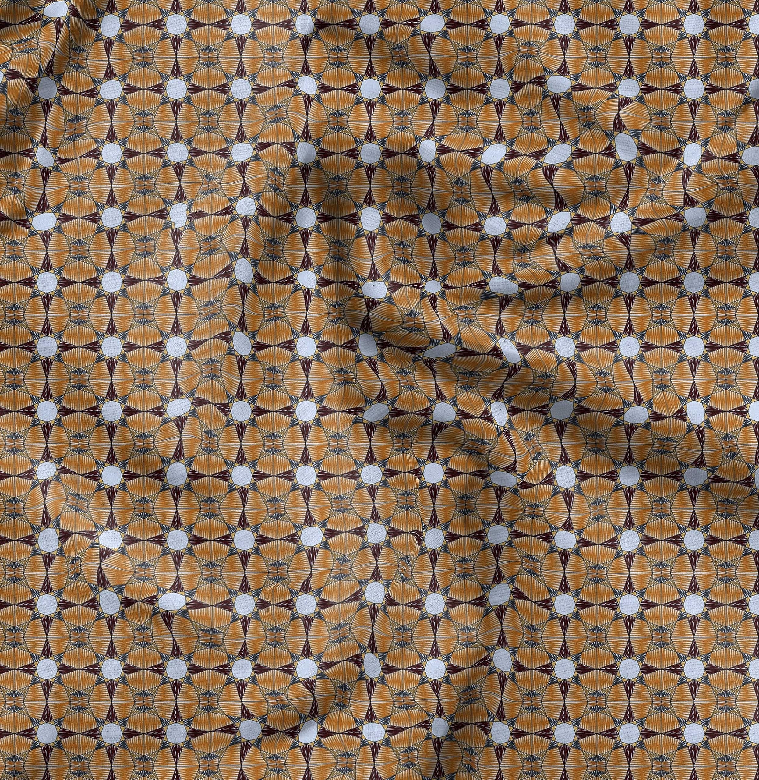 Soimoi Moss Georgette Blue Fabric by The Yard - 42 Inch Wide Geometric Star Print Material for Dresses, Scarves & Home Decor - Cosmic Whimsical Design Fashion Fabric