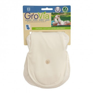 GroVia Organic Cotton Soaker Pads - 2 Pack, Premium Absorbent Baby Changing Pads for Diaper Changes, Leak Protection & Comfort