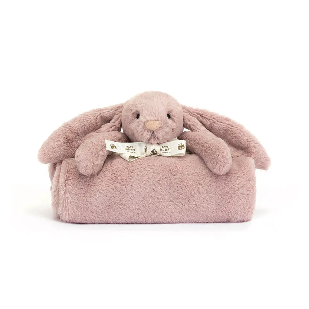 Jellycat Bashful Luxe Bunny Rosa Blankie - Ultra Soft Plush Baby Blanket for Newborns & Toddlers | Perfect for Nursery, Stroller, and Cuddling | Adorable Pink Bunny Security Blanket