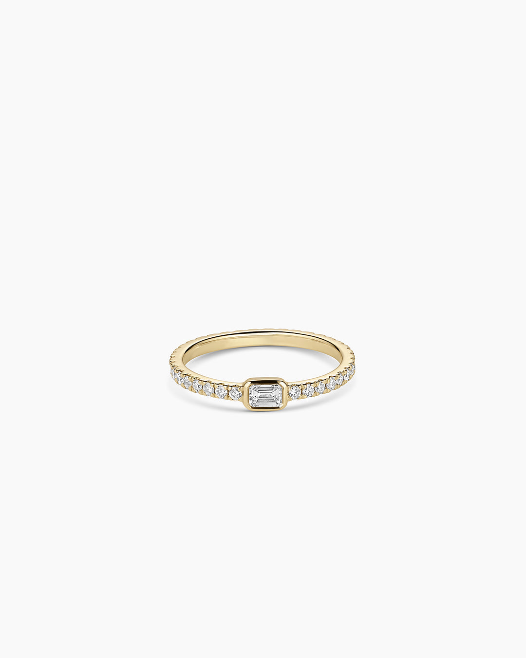 Lab Grown Diamond Emerald Eternity Ring for Women - 14K White Gold Wedding Band, Anniversary Gift, Stackable Ring for Bridal & Special Occasions