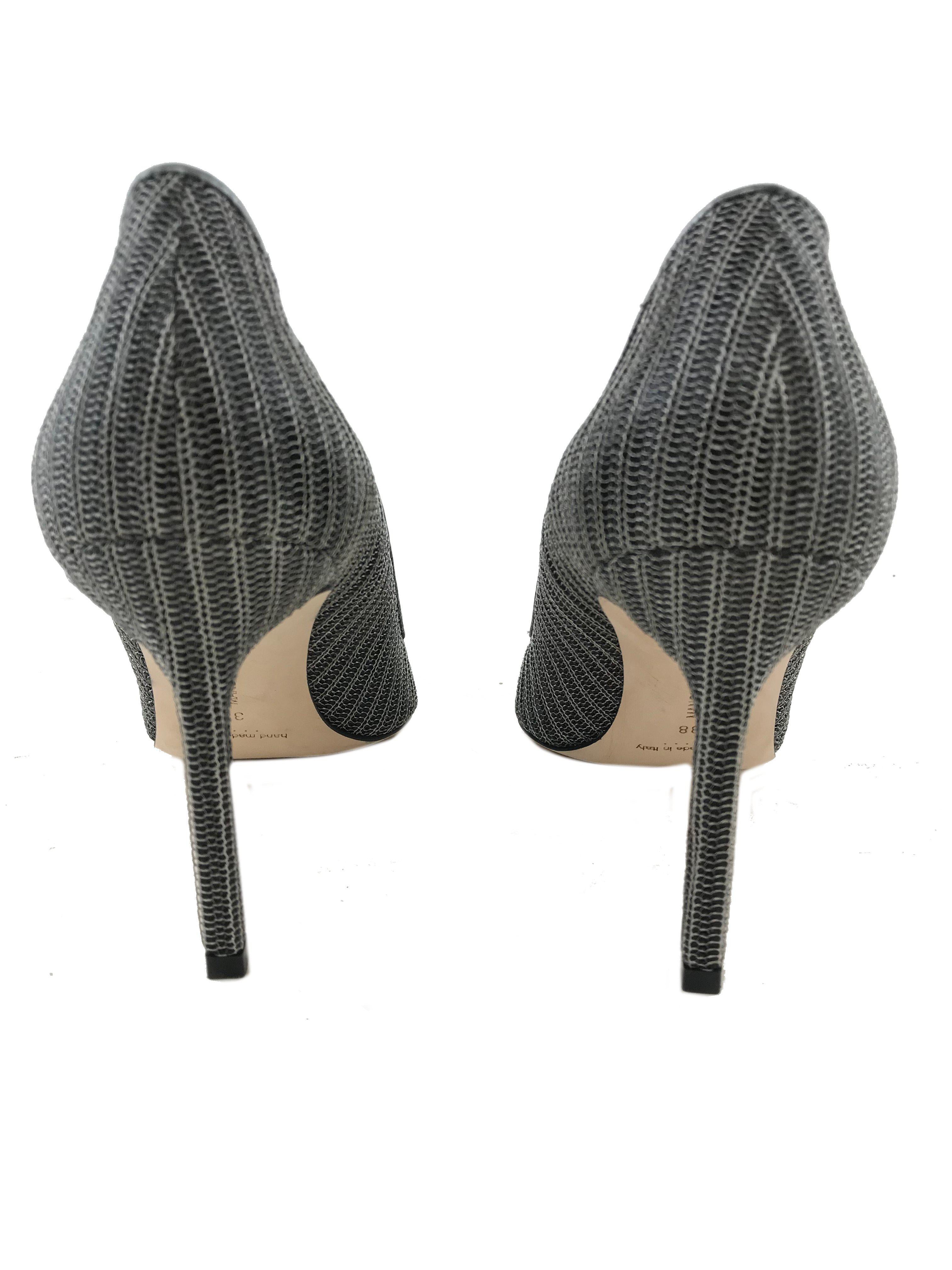 Manolo Blahnik BB Metal Pumps Women's Heels Size 8 | Elegant Pointed Toe Stiletto Pumps for Weddings, Parties & Evening Events