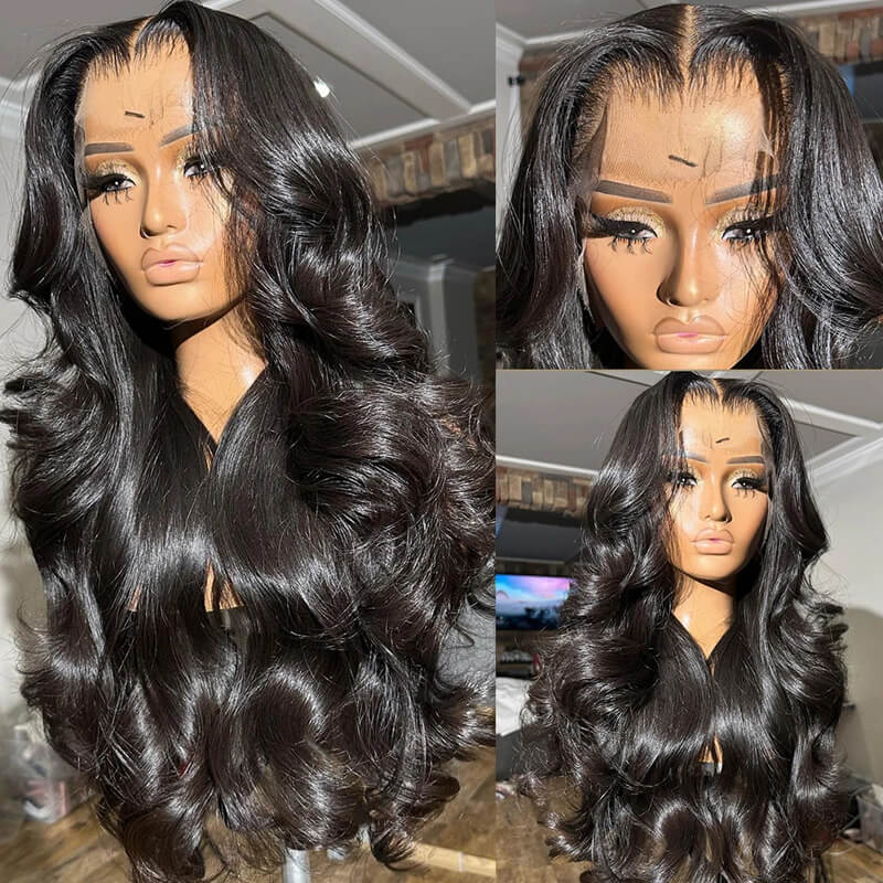Eullair Glueless Loose Wave Human Hair Wig with HD Transparent Lace Frontal | Natural Curly Hairpiece for Women | Perfect for Daily Wear, Cosplay & Special Occasions