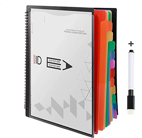 Black- 24 Pockets With Dry Erase Marker