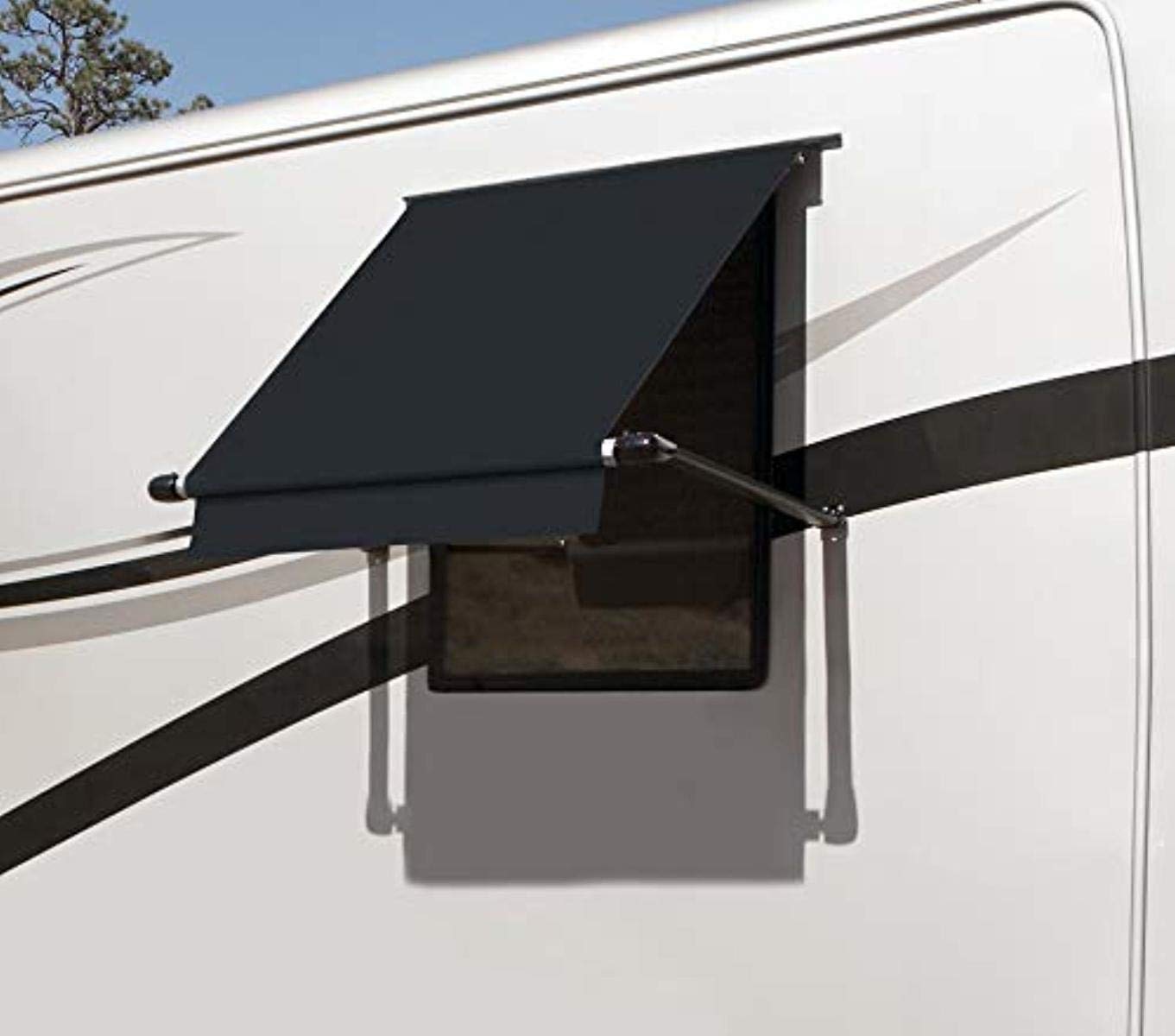 CAREFREE WG0504E4EEB Simply Shade RV Window Awning - 5 Feet (60 Inches) Black Vinyl for Camping & Outdoor Protection