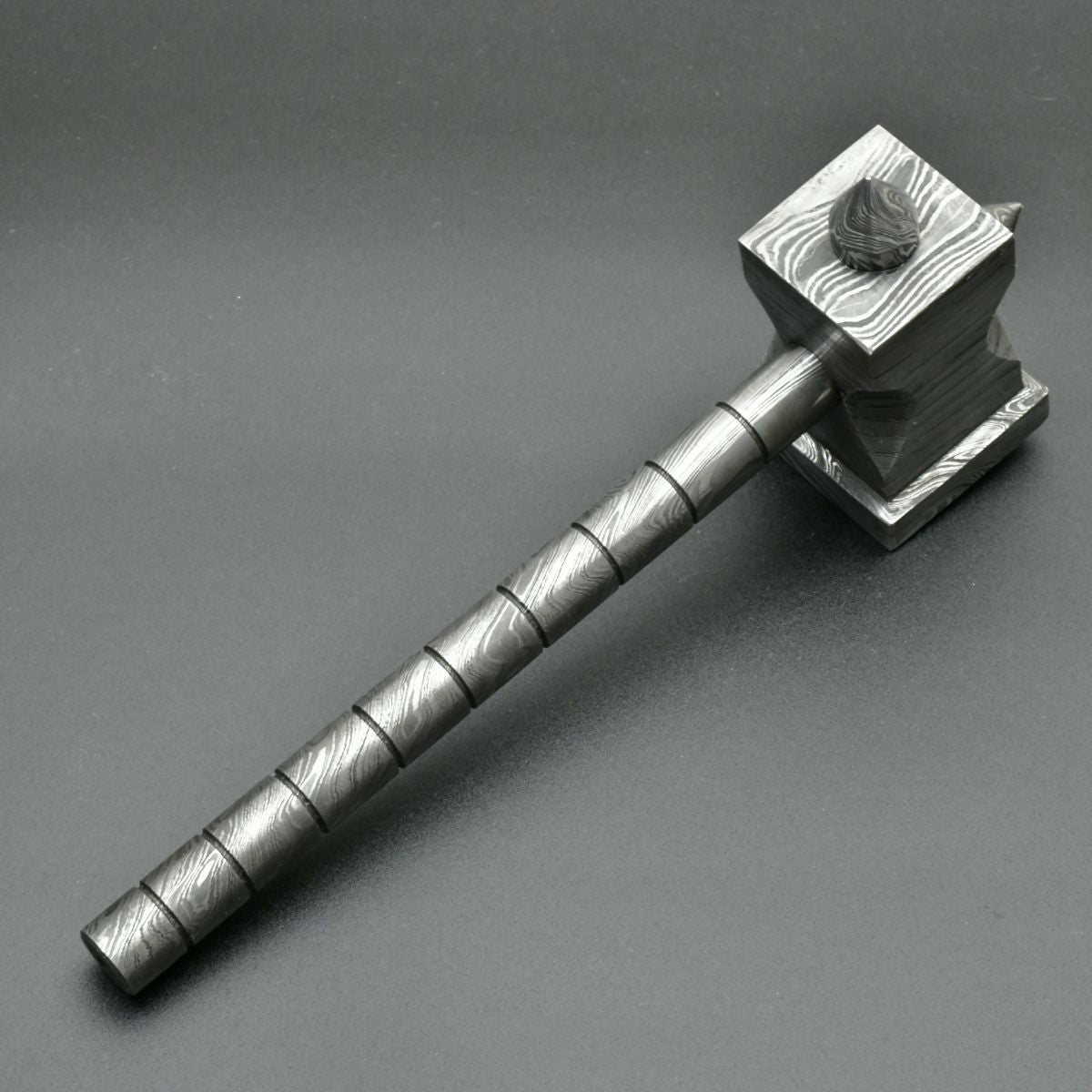 Handmade Damascus Steel Hammer - The Crusher - Durable & High-Quality Forging Tool for Blacksmithing, Woodworking, and DIY Projects