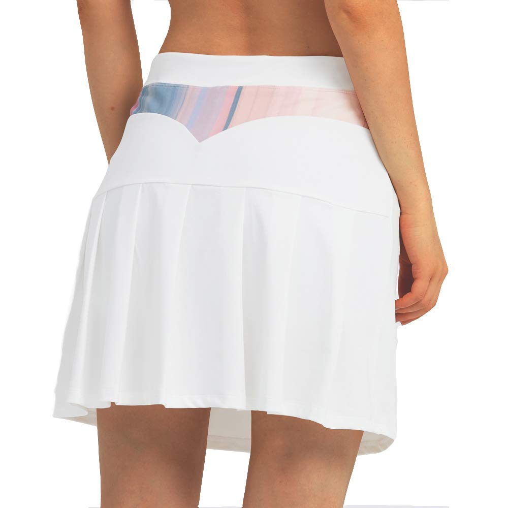 Women's Pleated Tennis Skirt with Stretchy Fabric & Inner Shorts - Sports Golf Skirt with Pockets - Perfect for Tennis, Golf, Running & Workouts (Runs Large)