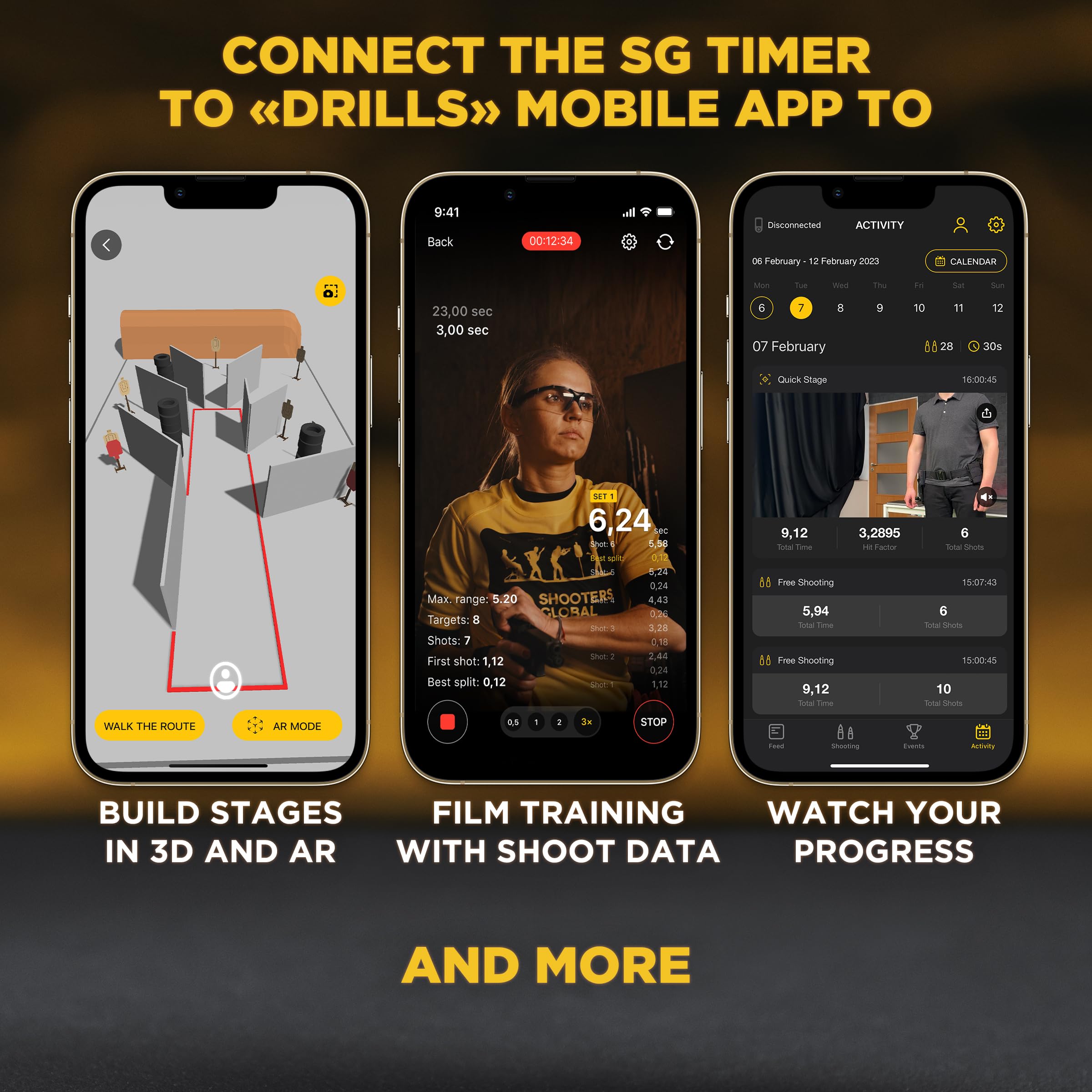SG Timer GO | Best Affordable Shot Timer for Firearms Training & Dry Fire Practice - Long Battery Life, Smart Sensor, Quick Belt Release, Bluetooth & Free App with Video Recording - Perfect for Shooting Range, Home Practice & Competitive Training