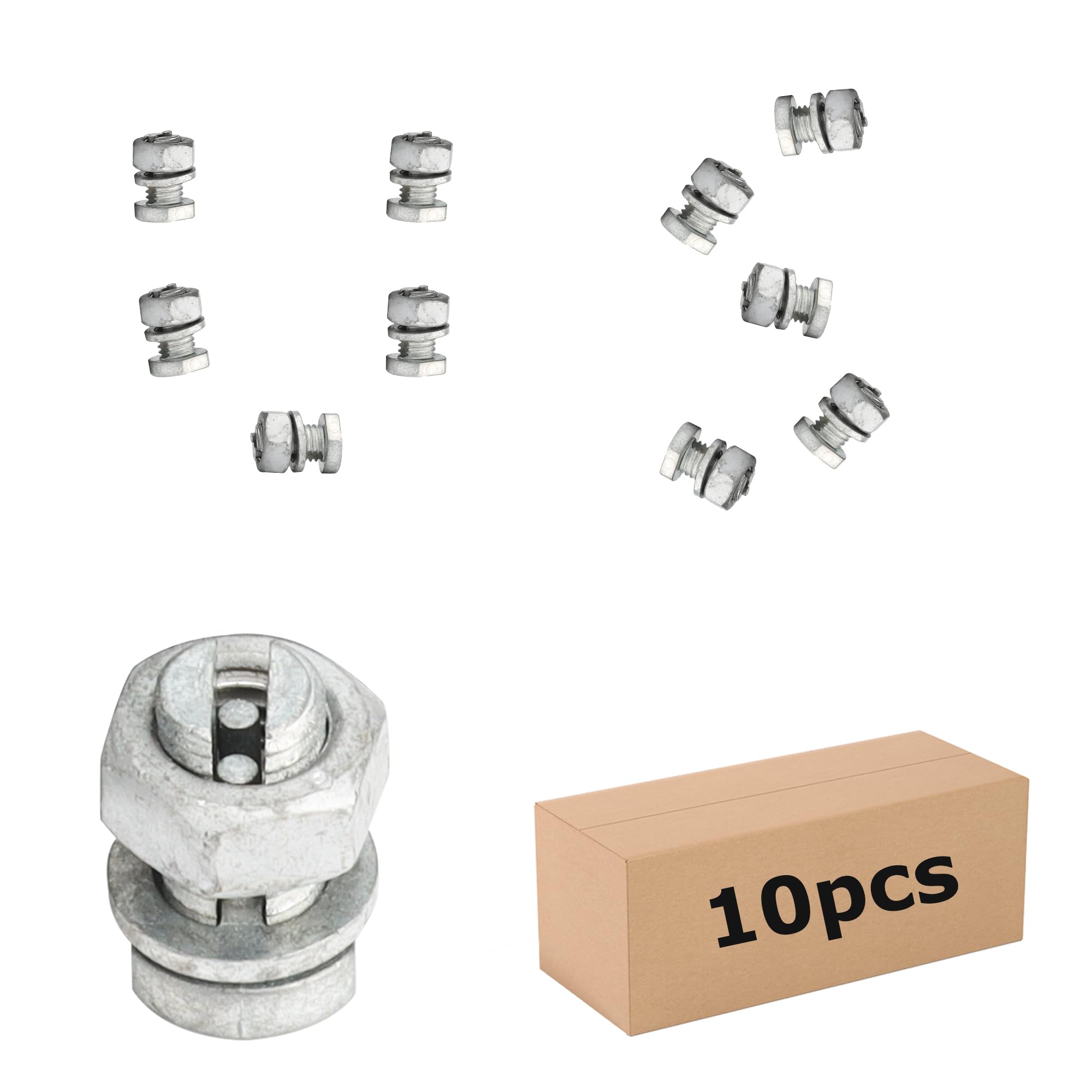 Heavy Duty Split Bolt Electrical Fence Connectors - 10 Pack Copper Wire Join Clamps for Electric Fencing, Grounding & Farm Fence Repair | Weatherproof & Corrosion Resistant for Outdoor Use