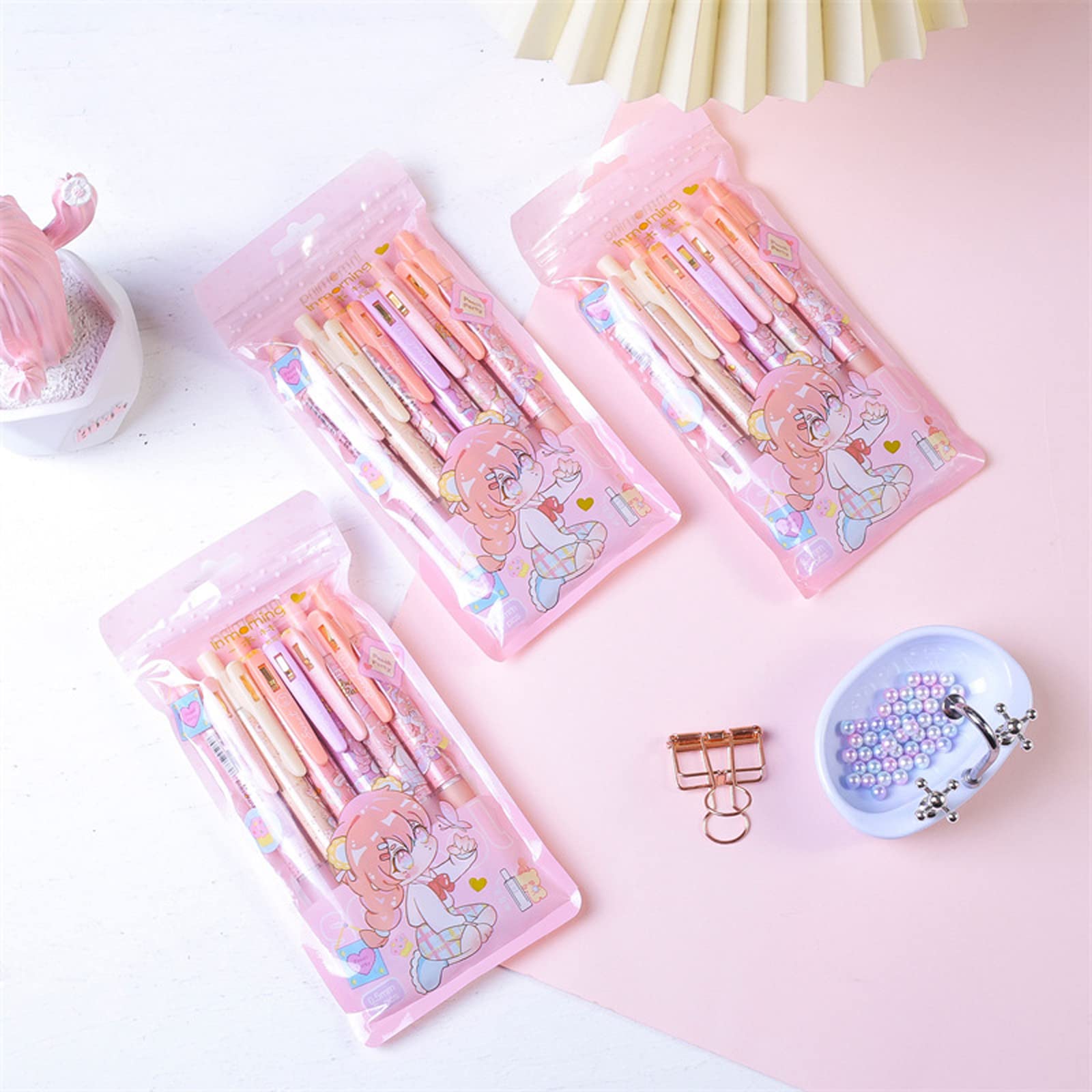 Kawaii Japanese Gel Pens for Students - Cute Signature Pens, Sweet Peach Diary Design - Perfect for Journaling, Note Taking & Gift Giving
