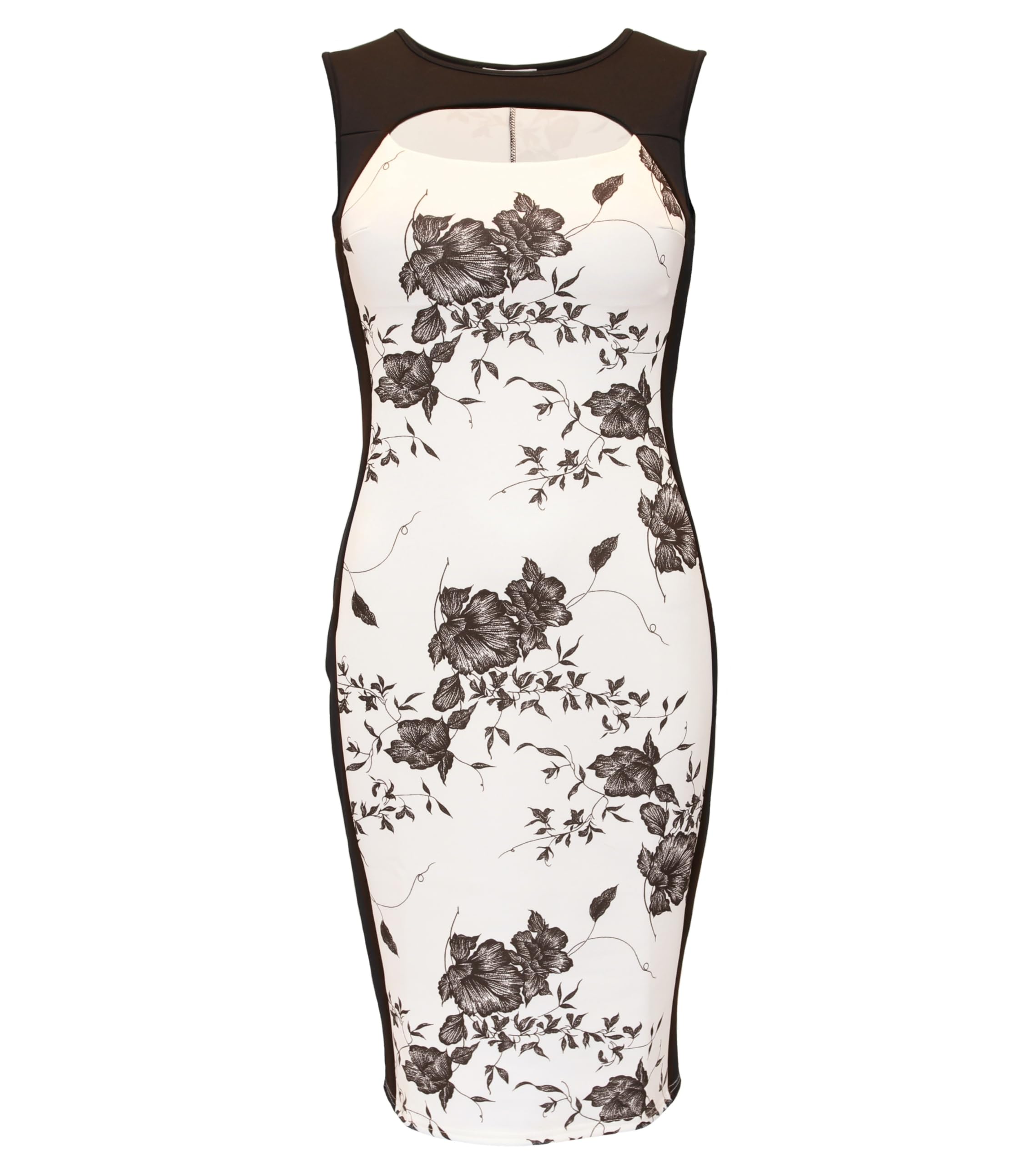 Floral Pencil Dress for Women - Sleeveless & Knee-Length for Office & Parties