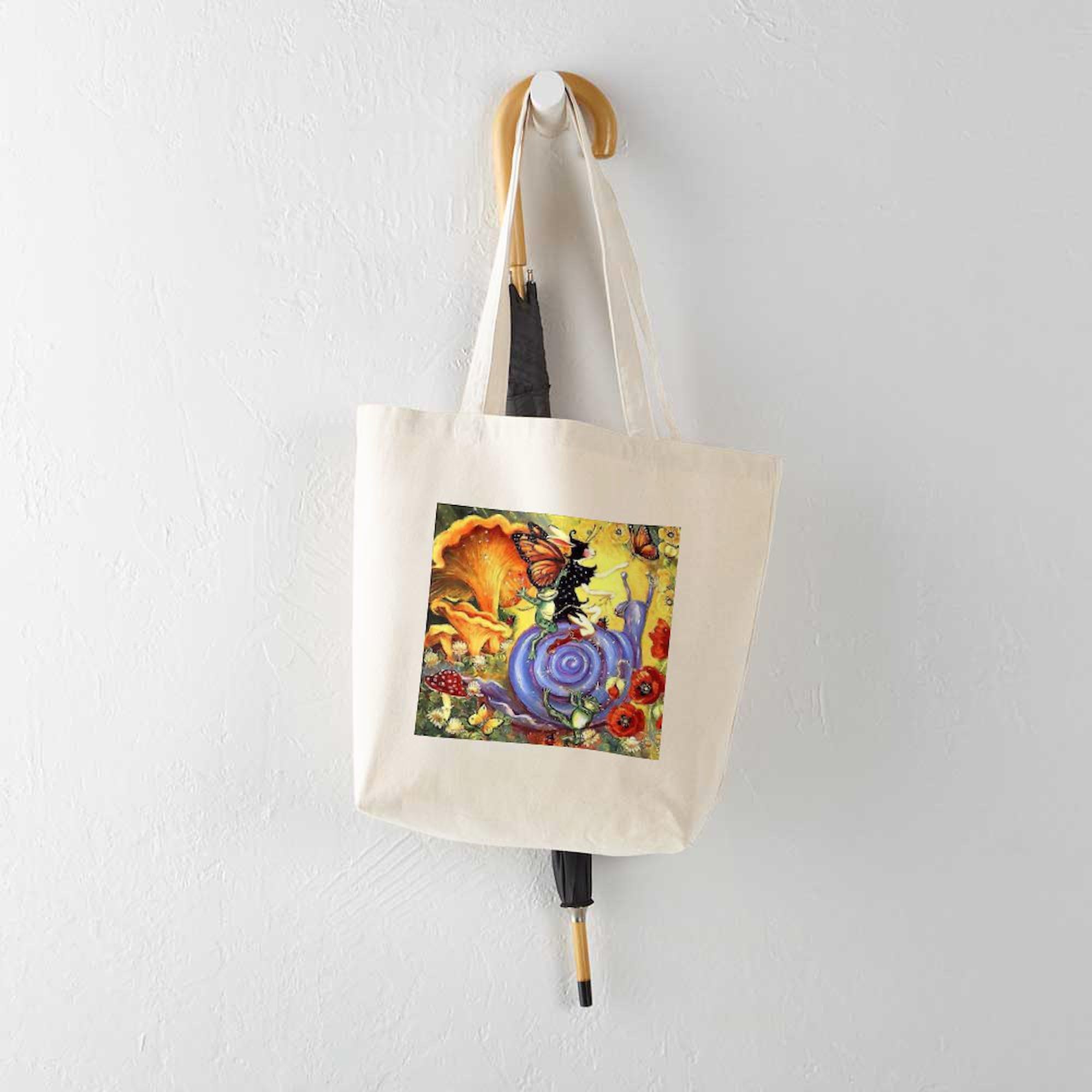 Butterfly Fairy Tote Bag - Natural Canvas Reusable Shopping Bag for Women, Eco-Friendly Grocery Tote - Perfect for Beach, Market & Daily Use