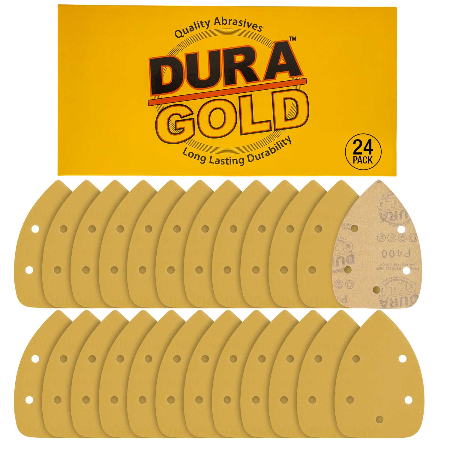 400 Grit 5 Hole Hook & Loop Sanding Discs for Mouse Sanders - 24 Pack | Perfect for Woodworking, Metal Polishing & DIY Projects