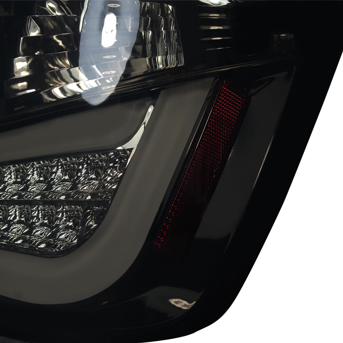Spec-D Tuning Glossy Black Smoke LED Tail Lights for 2011-2013 Scion tC (Pre-May 2013 Production) - Left & Right Pair Assembly - Enhanced Night Visibility & Style Upgrade for Your Coupe