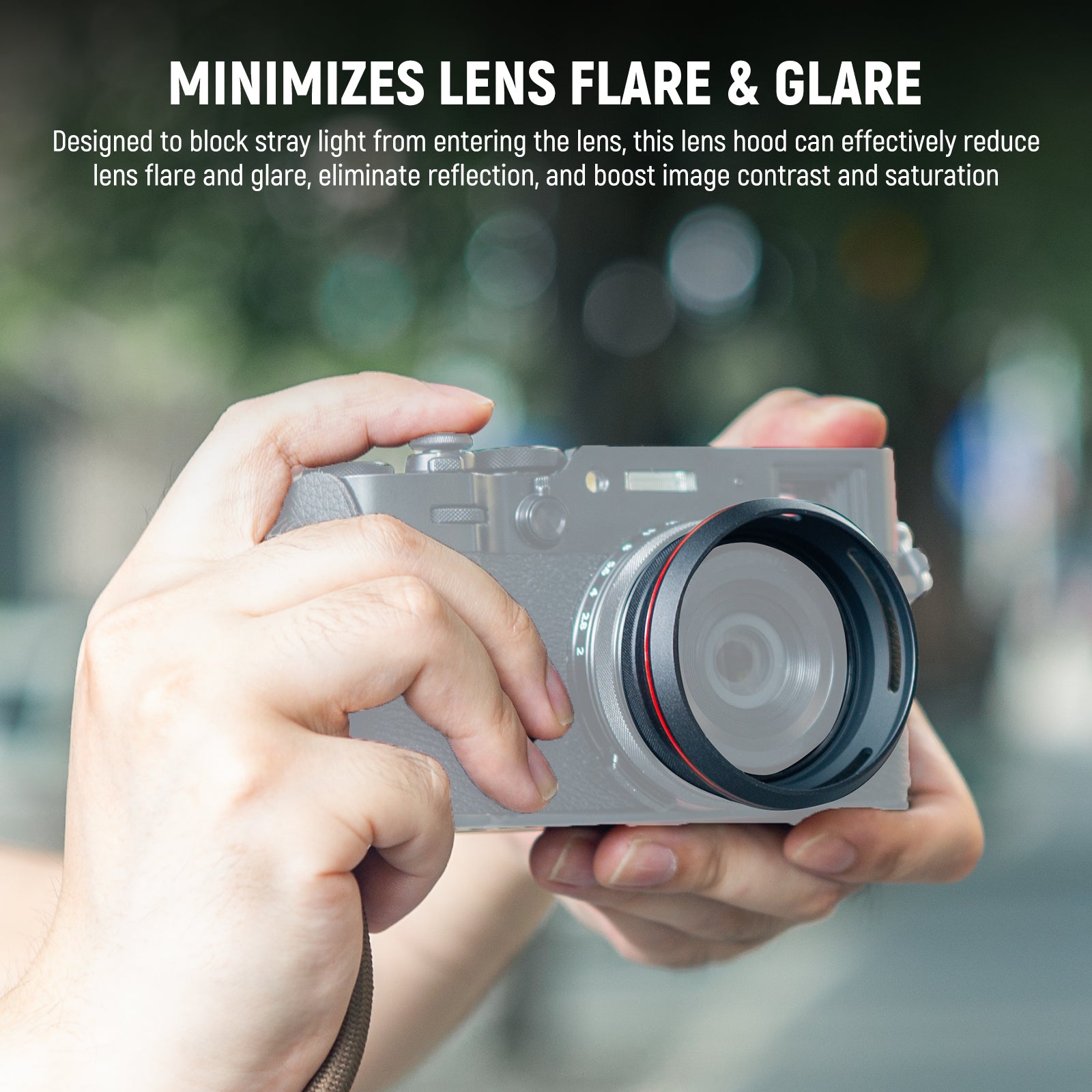 NEEWER CA086 Round Lens Hood for Fujifilm X100V & X100VI - Compatible with Fujifilm X100 Series Cameras - Perfect for Outdoor Photography & Travel Shooting