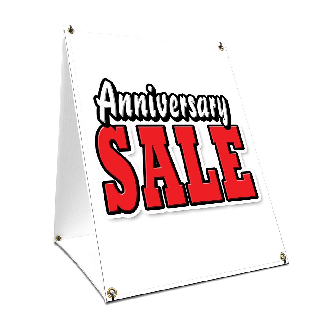 A-Frame Sidewalk Anniversary Sale Sign - Double-Sided Graphics - 18