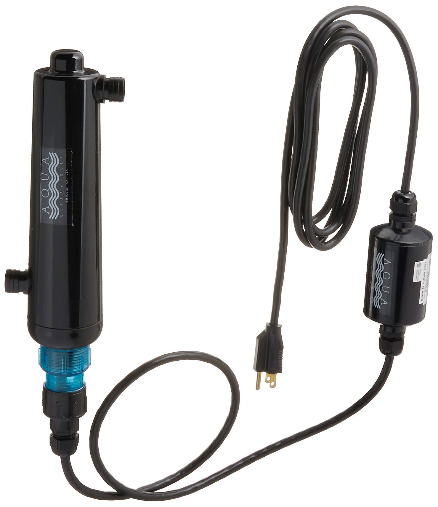 Aqua Ultraviolet Advantage 8-Watt UV Sterilizer for Aquarium - Inline Water Purifier, Black | Eliminates Algae, Bacteria & Parasites | Perfect for Freshwater & Saltwater Tanks