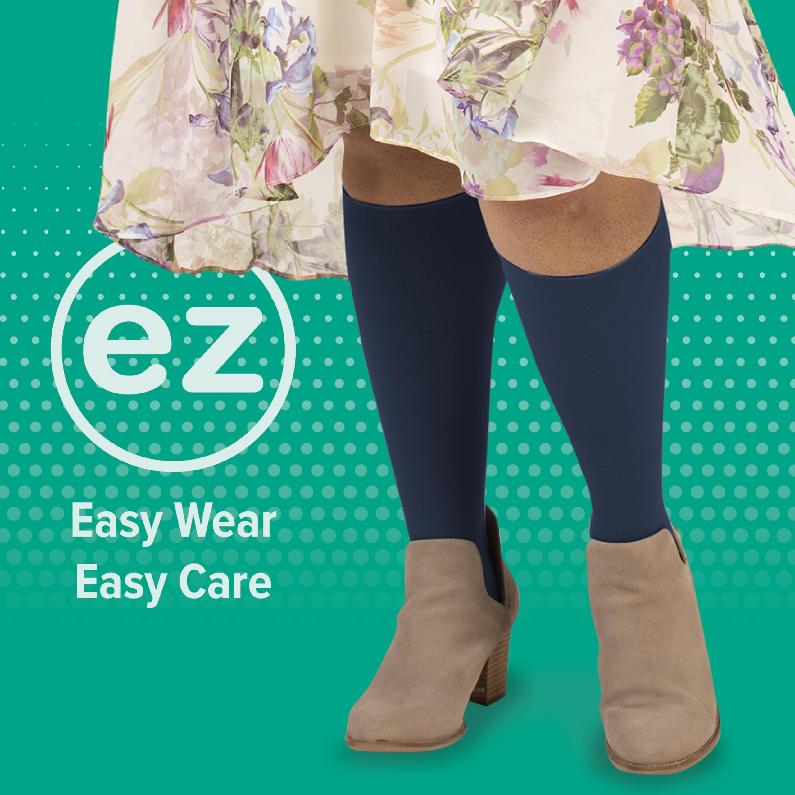 Juzo 2001 20-30mmHg Knee High Open Toe Compression Socks with Silicone Top Band - Black, Size 2 (II) Regular - Ideal for Lymphedema, Varicose Veins & Post-Surgery Recovery