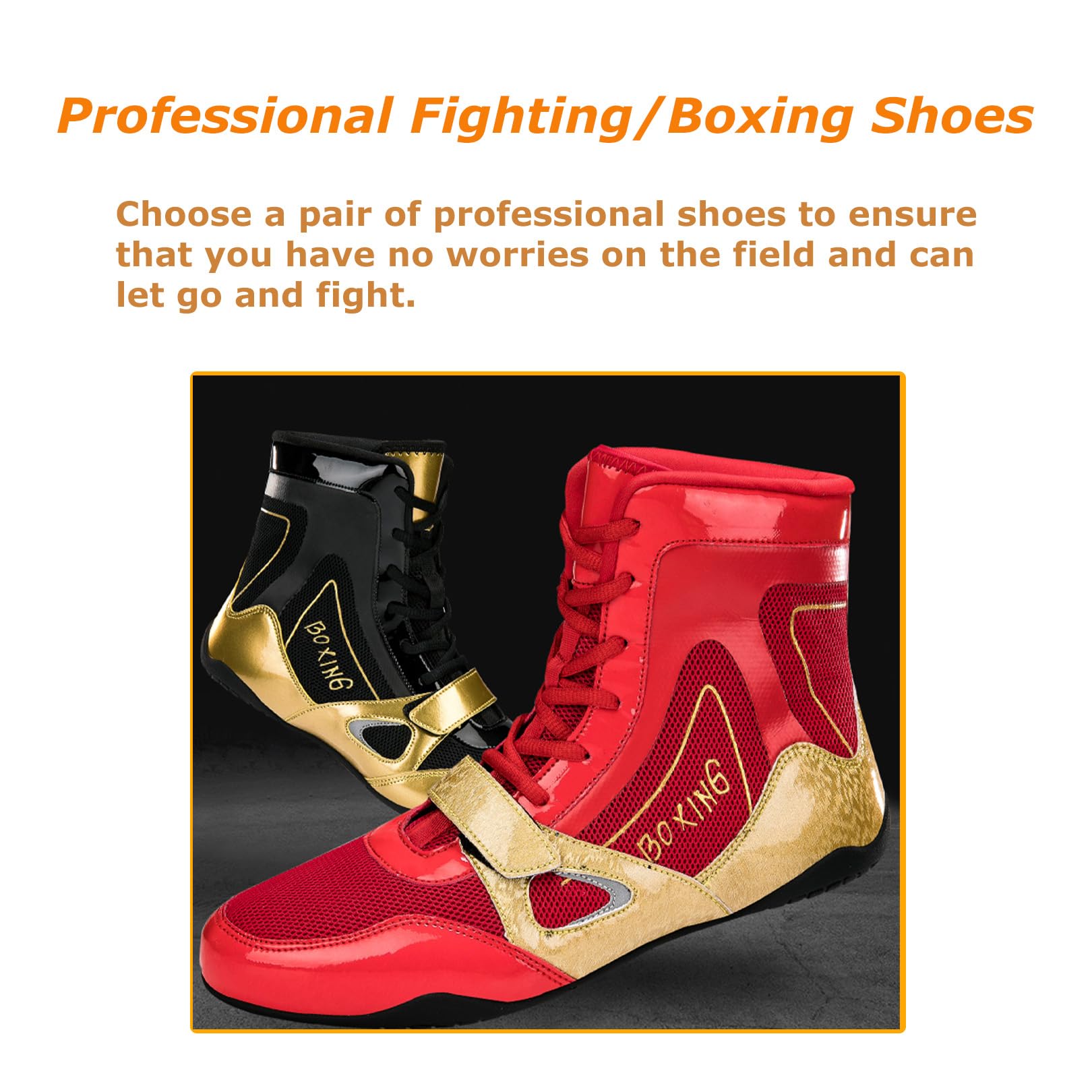 Kervaky Men's Wrestling Shoes - Professional Boxing & Weightlifting Training Sneakers - Lightweight, Breathable for Fitness & Gym Workouts - Ideal for MMA, CrossFit & Strength Training