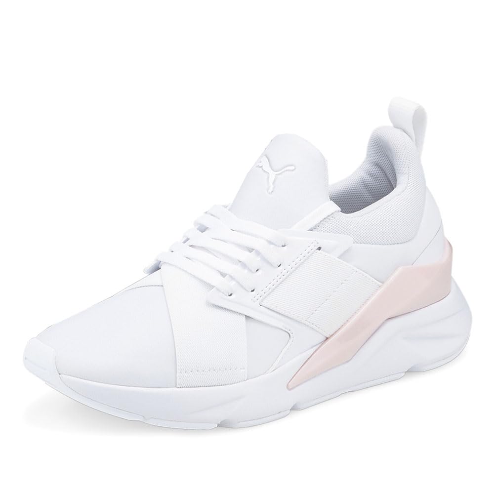 PUMA Muse X5 Glow Women's Running Shoes - White/Chalk Pink | Lightweight Cushioned Sneakers for Jogging, Gym & Everyday Wear - Size 7 B (M)