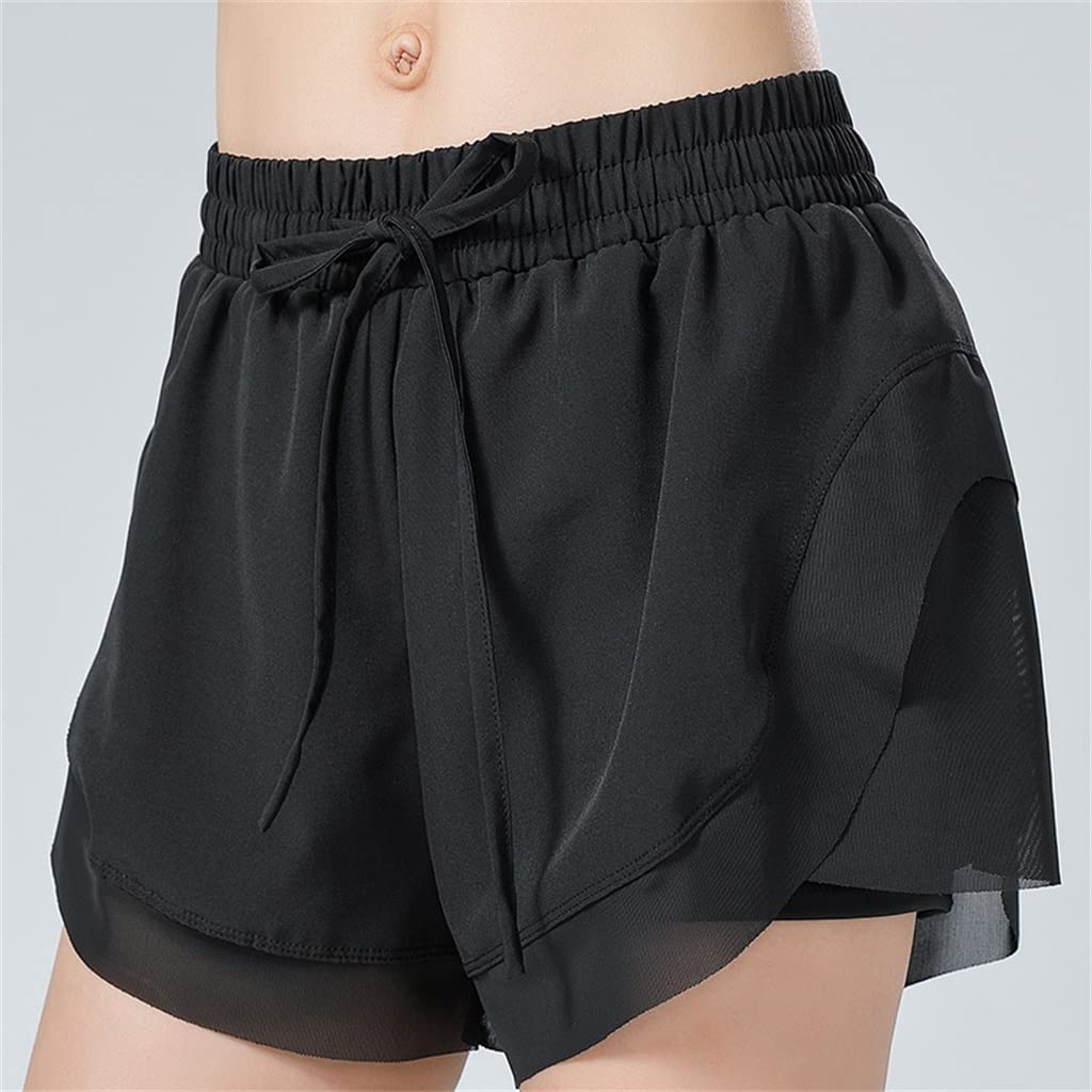 Women's Running Shorts - Breathable Mesh Loose Fit Gym Jogging Yoga Fitness Shorts with Pockets for Marathon & Workout - Color B, Size M | Perfect for Outdoor Running, Gym Training & Yoga Sessions