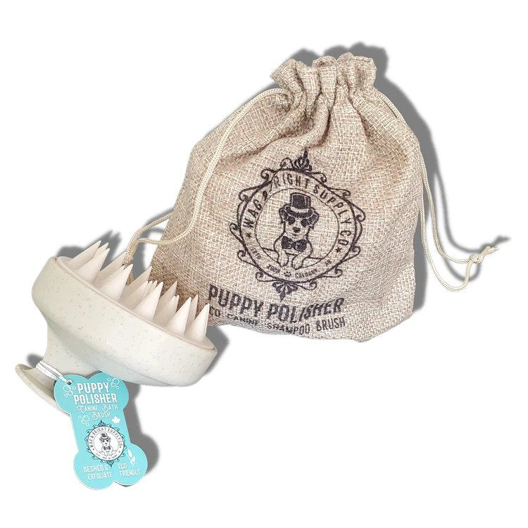 Eco-Friendly Wheat Straw & Silicone Dog Shampoo Brush for Puppies - Gentle Pet Grooming Tool for Bathing, Shedding & Massage - Perfect for Small Dogs & Puppy Care