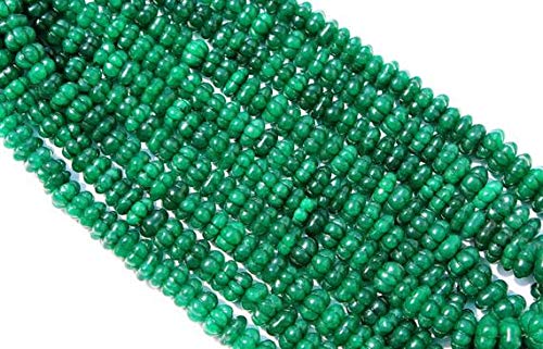 16.5 Inch Natural Green Quartz Carved Melon Beads (8-12mm) for Jewelry Making, DIY Crafts, and Boho Fashion Accessories
