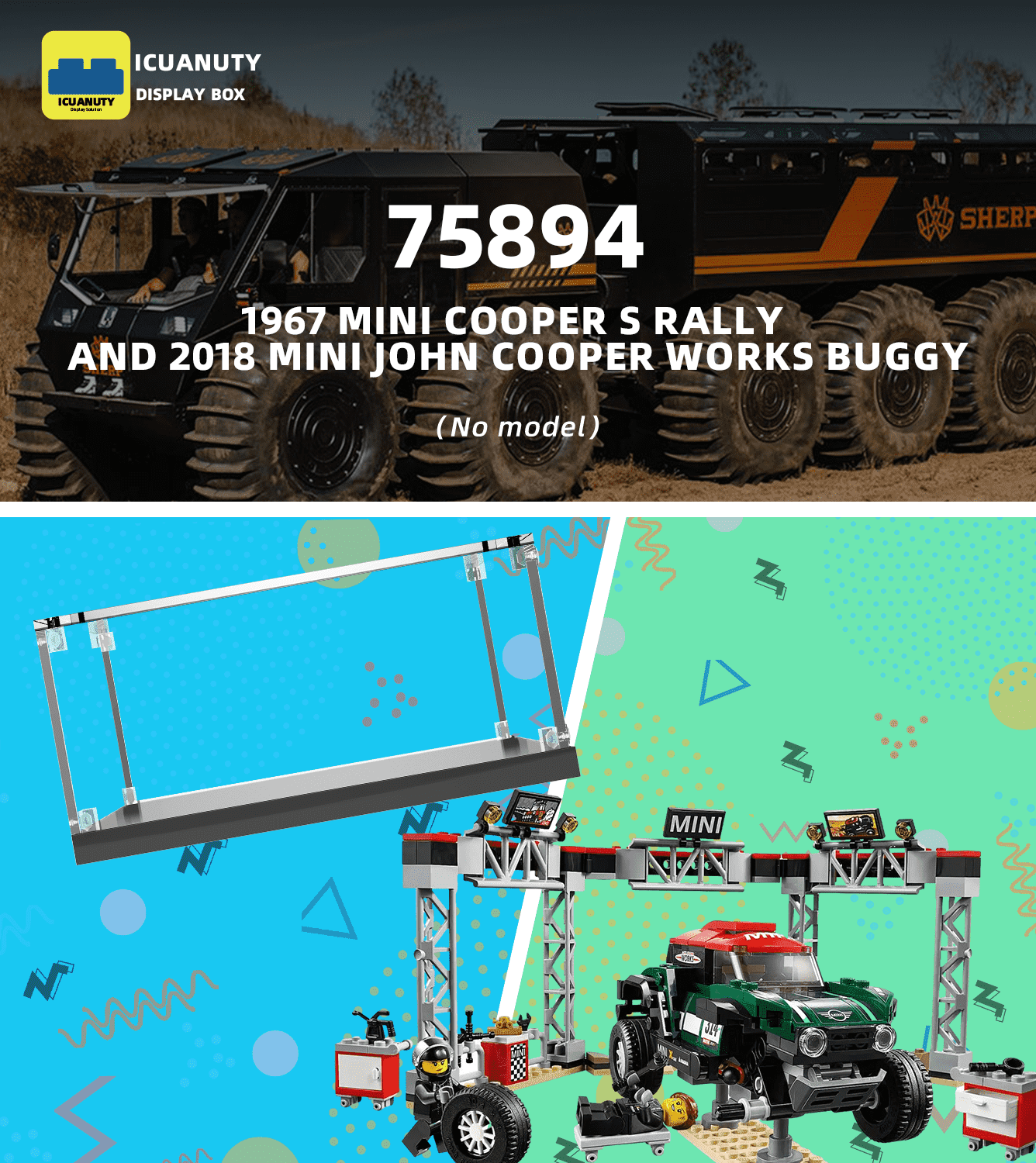 LEGO Speed Champions 75894 Display Case - Premium Acrylic Showcase for Car Models - Perfect for Collectors & Home Office Decor