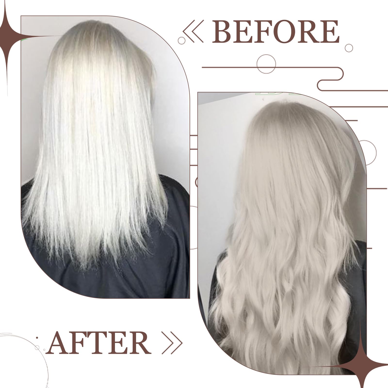 Hetto 18 Inch Platinum Blonde Human Hair Clip-In Extensions - 7pcs Double Weft #60 Real Human Hair (120g) for Volume & Length - Perfect for Parties, Weddings & Daily Styling