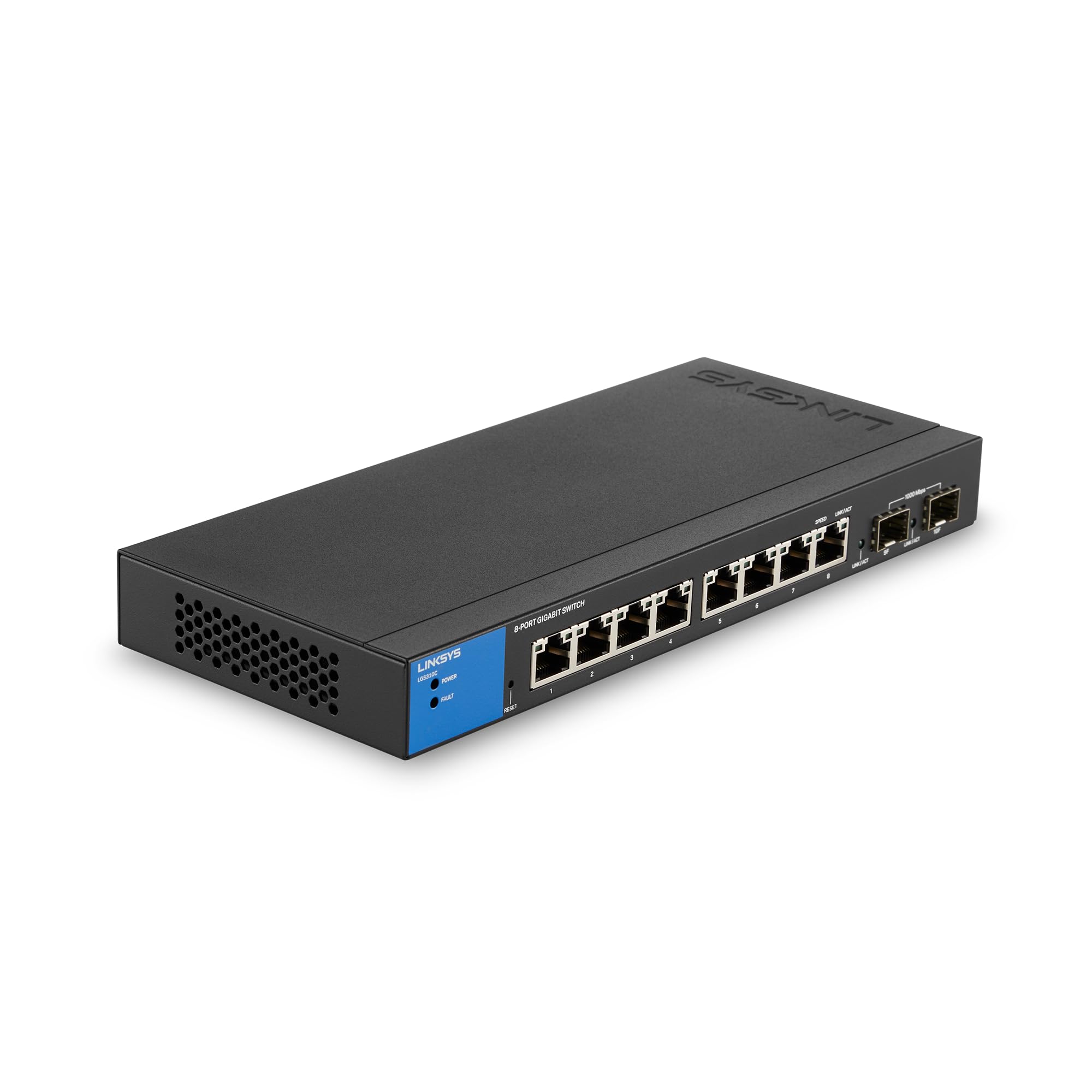 Linksys LGS310C 8-Port Gigabit Managed Network Switch with 2 SFP Uplink Ports - Advanced Security, QoS, VLAN, Static Routing | Metal Housing, Desktop/Wall Mount | Ideal for Small Business Networks, Office & Home Server Setups