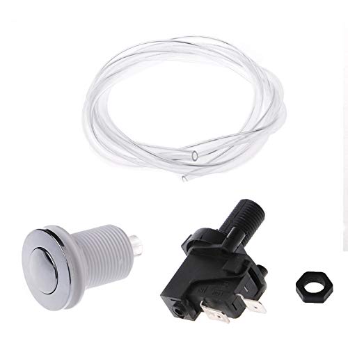 Self-Locking Air Switch Push Button for Bath Tub Spa Waste Disposal - G2AB Air Hose - Perfect for Jacuzzi, Hot Tub, and Bathtub Drain Maintenance