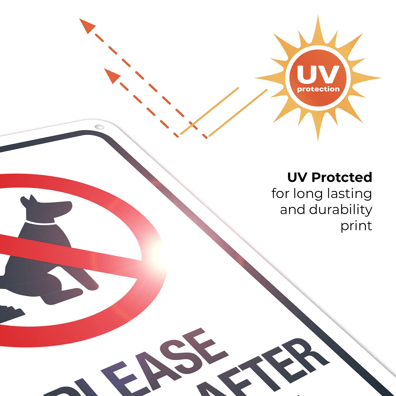 Eco-Friendly 'Please Pick Up After Your Pet' Dog Waste Sign - 10x7 Inch Rust-Free .040 Aluminum, Fade-Resistant, Made in USA - Perfect for Yards, Parks & Neighborhoods