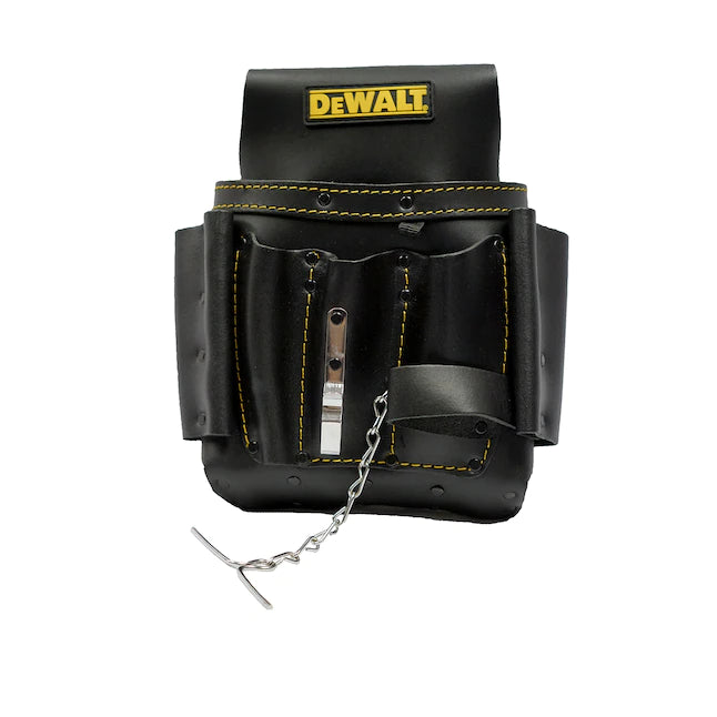 DeWalt DG5421 Heavy Duty Leather Electrician's Tool Pouch with 8 Pockets - Durable Work Belt Accessory for Electricians, Contractors & DIY Projects