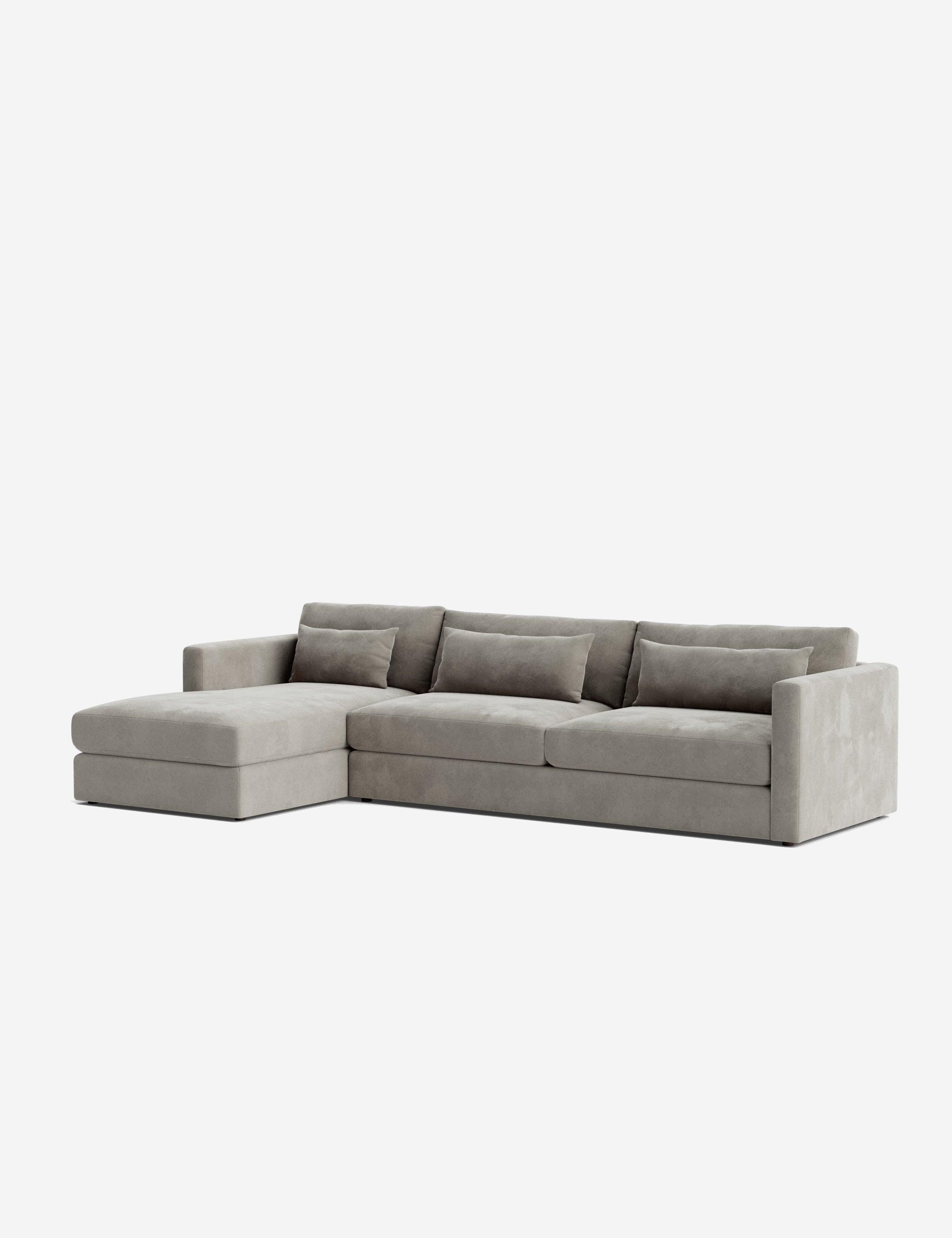 Durham Chaise Sectional Sofa - Modern L-Shaped Couch with Chaise Lounge for Living Room, Family Room & Home Theater - Comfortable Fabric Upholstered Sofa Set