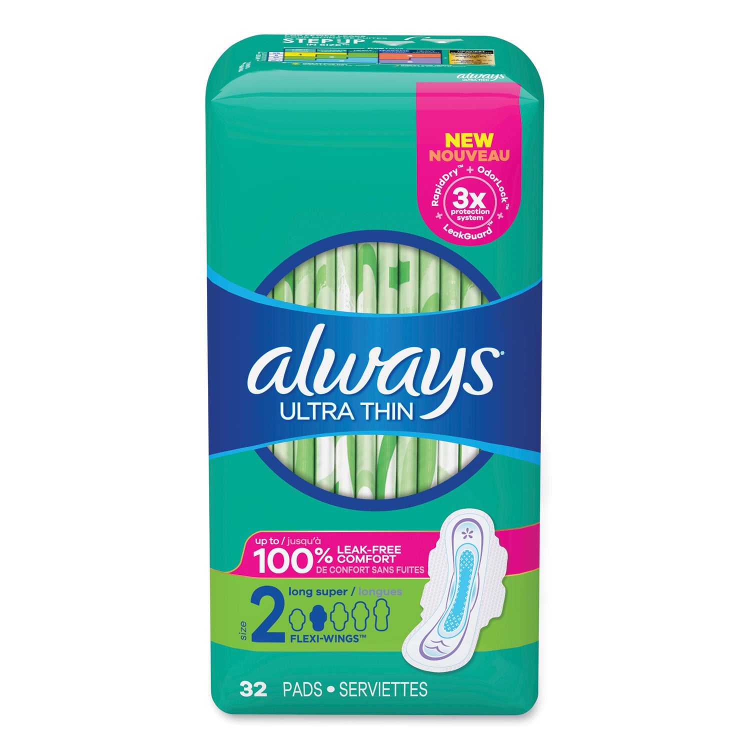 Always Ultra Thin Pads with Wings - Size 2 Long Super Absorbent Feminine Pads (96 Count, 3 Packs) | Overnight Protection for Heavy Flow | Comfortable & Leakproof for Active Women