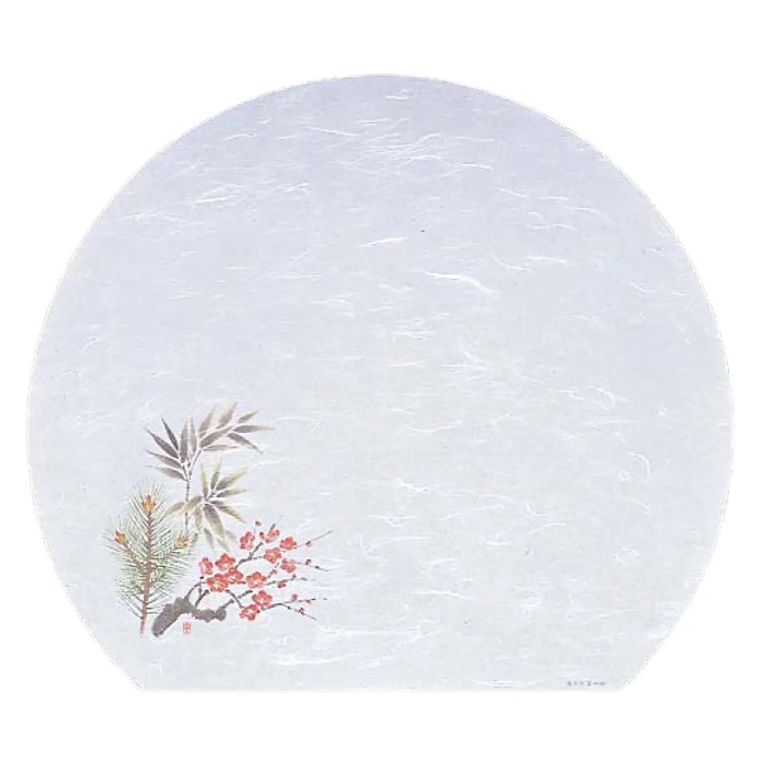 Artec Washi Paper Half Moon Placemat Set - Japanese Shochikubai Design - 100 Pieces for Dining Table Decor, Party Place Settings & Asian-Themed Events