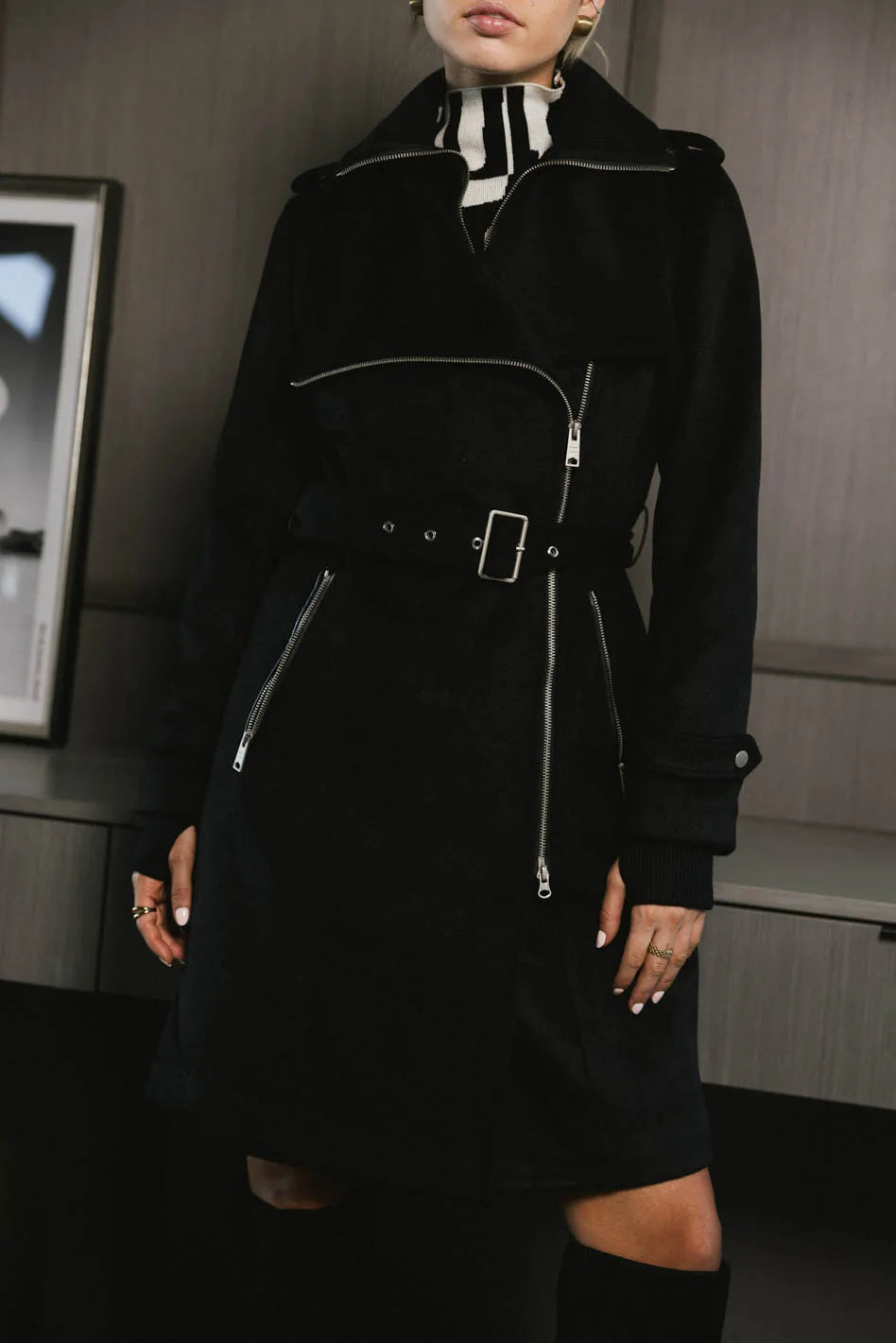 Fér Böhme Women's Wool Trench Coat - Classic Winter Long Coat with Belt, Final Sale | Perfect for Office, Dating & Formal Occasions