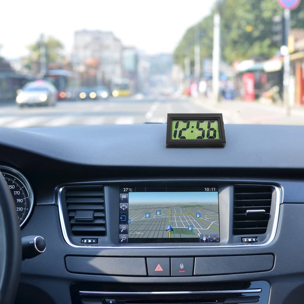 Hemobllo 3-Pack Digital Dashboard Clock - Mini Silent Car Timer with LED Display for Vehicles, Desks & Home Use | Compact Plastic Electronic Timer for Cars, Office & Kitchen Countdown