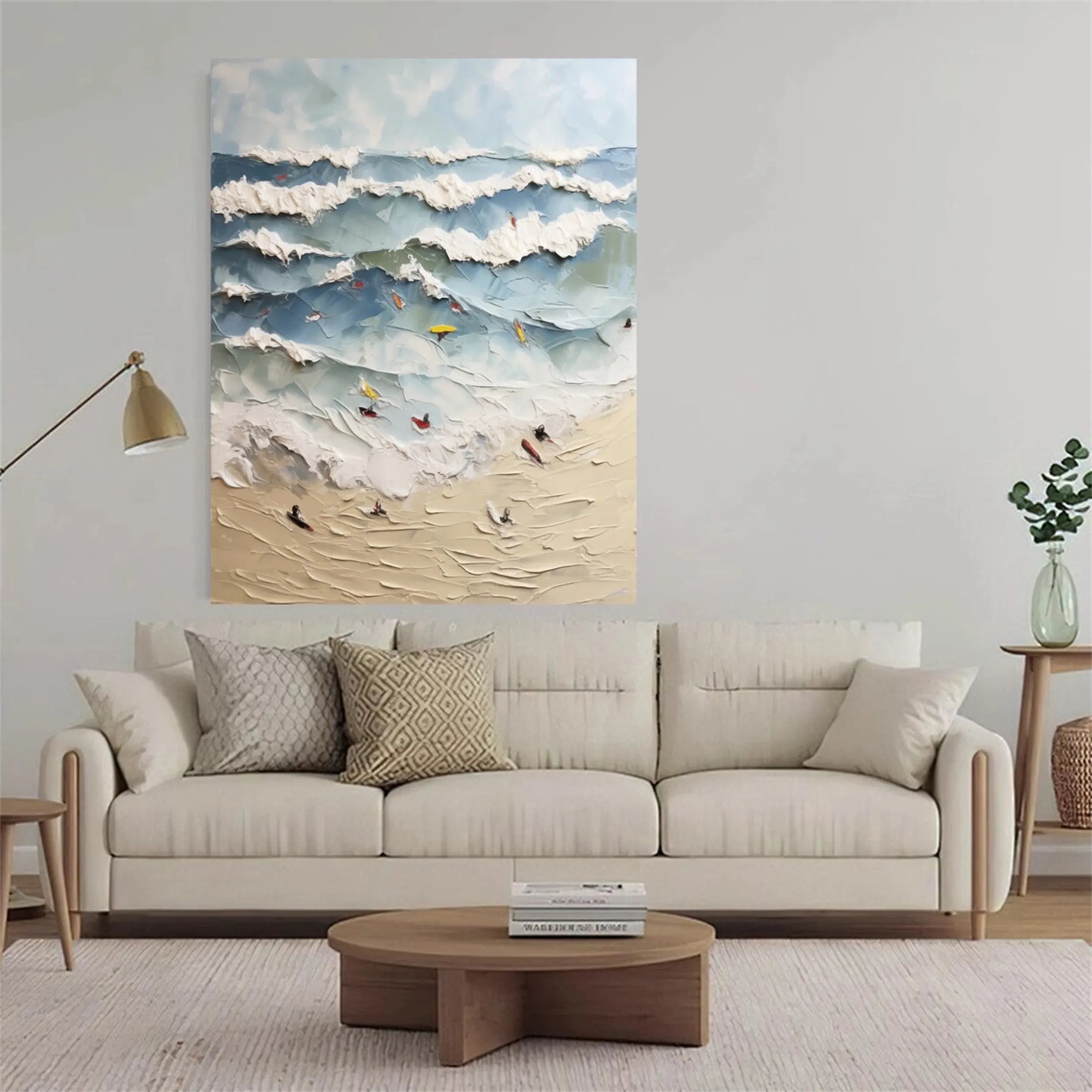 Seascape and Snowy Peak Landscape Painting #SP028 - Perfect for Home Decor, Office Wall Art & Gift Ideas