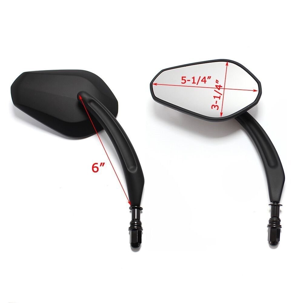 Black Motorcycle Rear View Side Mirrors for Harley Davidson Road King & Road Glide - Durable & Adjustable Safety Mirrors for Cruiser Bikes - Perfect for Highway Riding & Urban Commuting