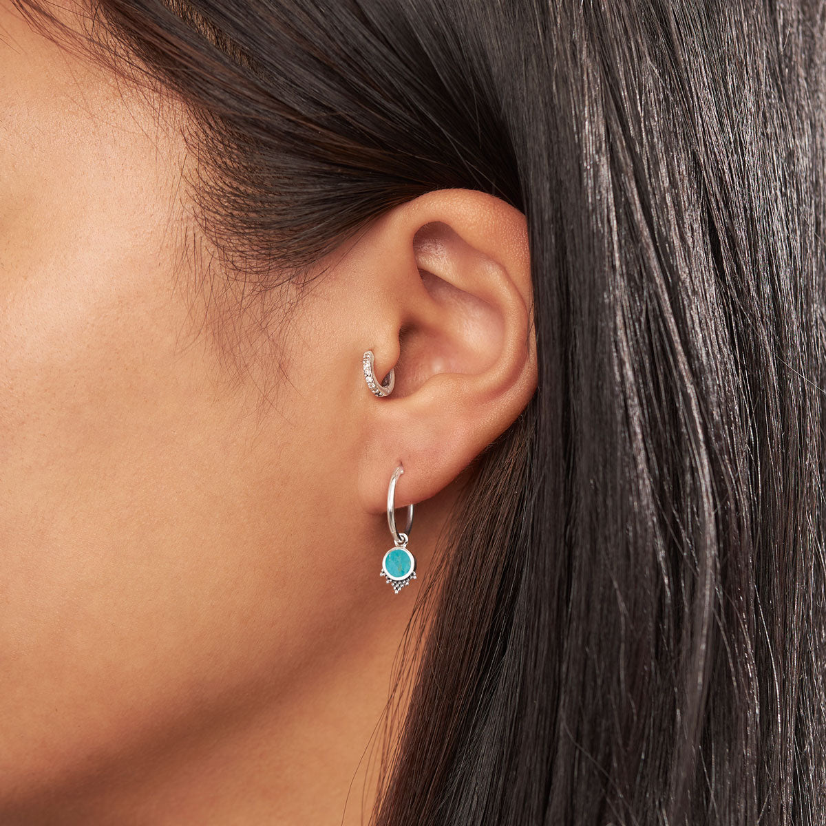 Mystic Mirror Turquoise Sleepers - Handmade Boho Earrings for Women, Dangle Drop Earrings for Casual & Party Wear, Perfect Gift for Her
