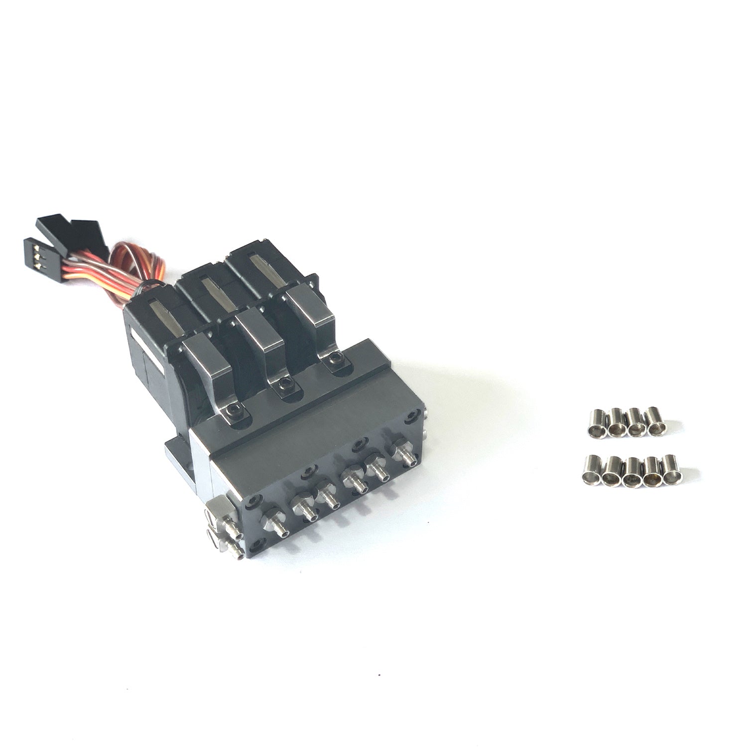 1CH 2CH 3CH 4CH 5CH Metal Directional Control Valve with Servo - Replacement Part for 1/14 Scale RC Excavator, Loader, Forklift & Radio Controlled Truck Models - Perfect for DIY Repairs & RC Vehicle Upgrades