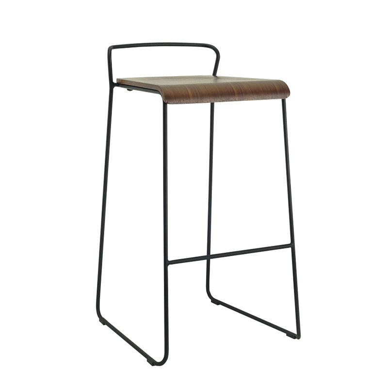 CAMILA Bar Stool - Solid Walnut Wood Counter Height Stool with Backrest - Modern Kitchen Island & Breakfast Nook Seating for Home & Cafe